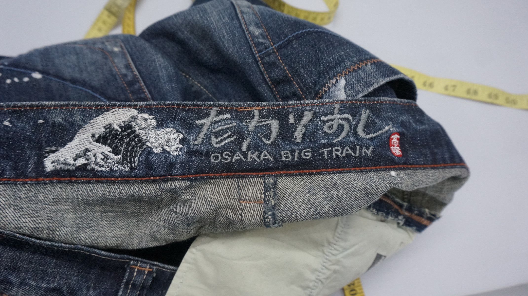 Japanese Brand 🇯🇵 OSAKA BIG TRAIN Distressed Painter Jeans Size US 36 / EU 52 - 2 Thumbnail