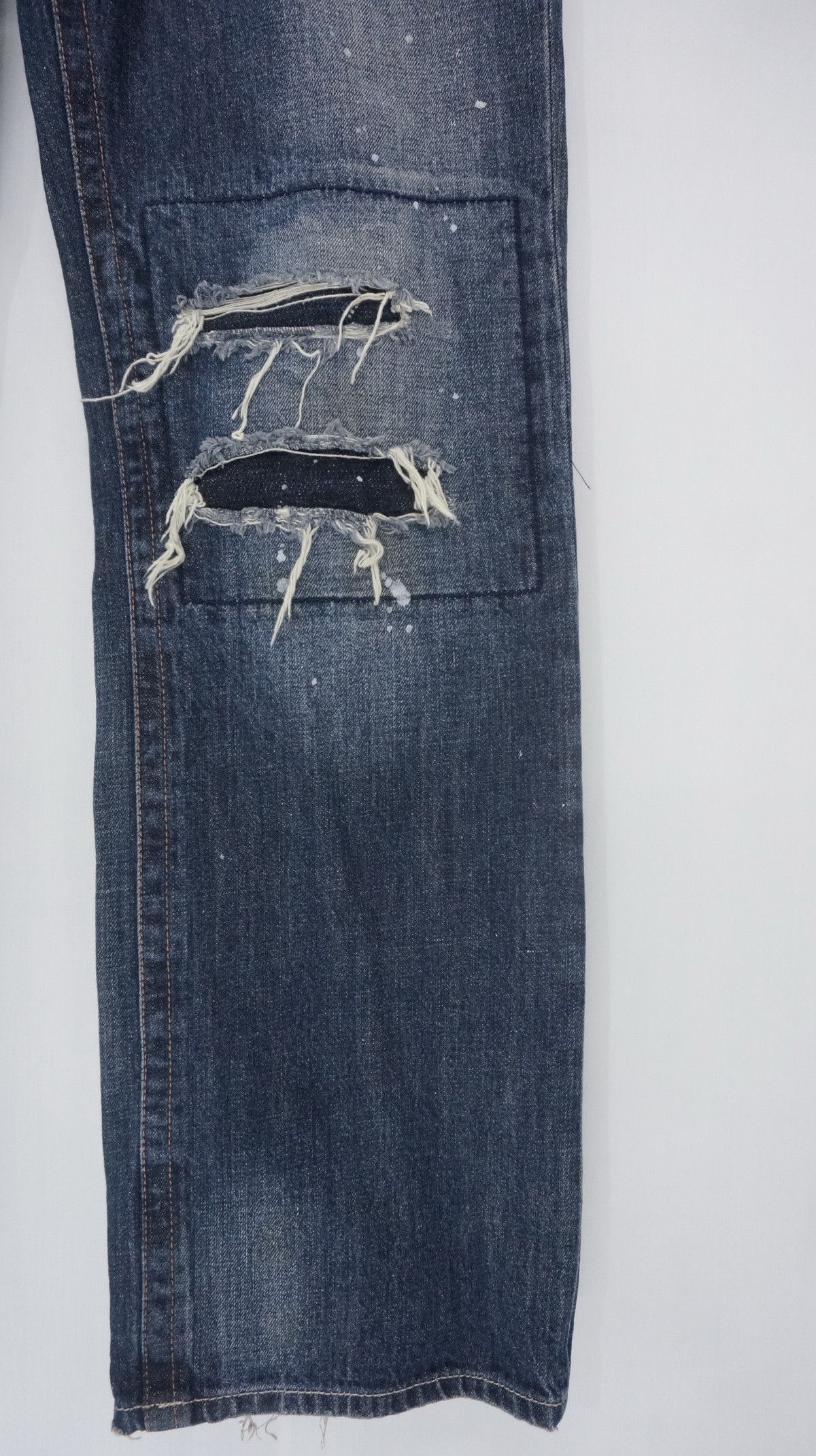 Japanese Brand 🇯🇵 OSAKA BIG TRAIN Distressed Painter Jeans Size US 36 / EU 52 - 6 Thumbnail