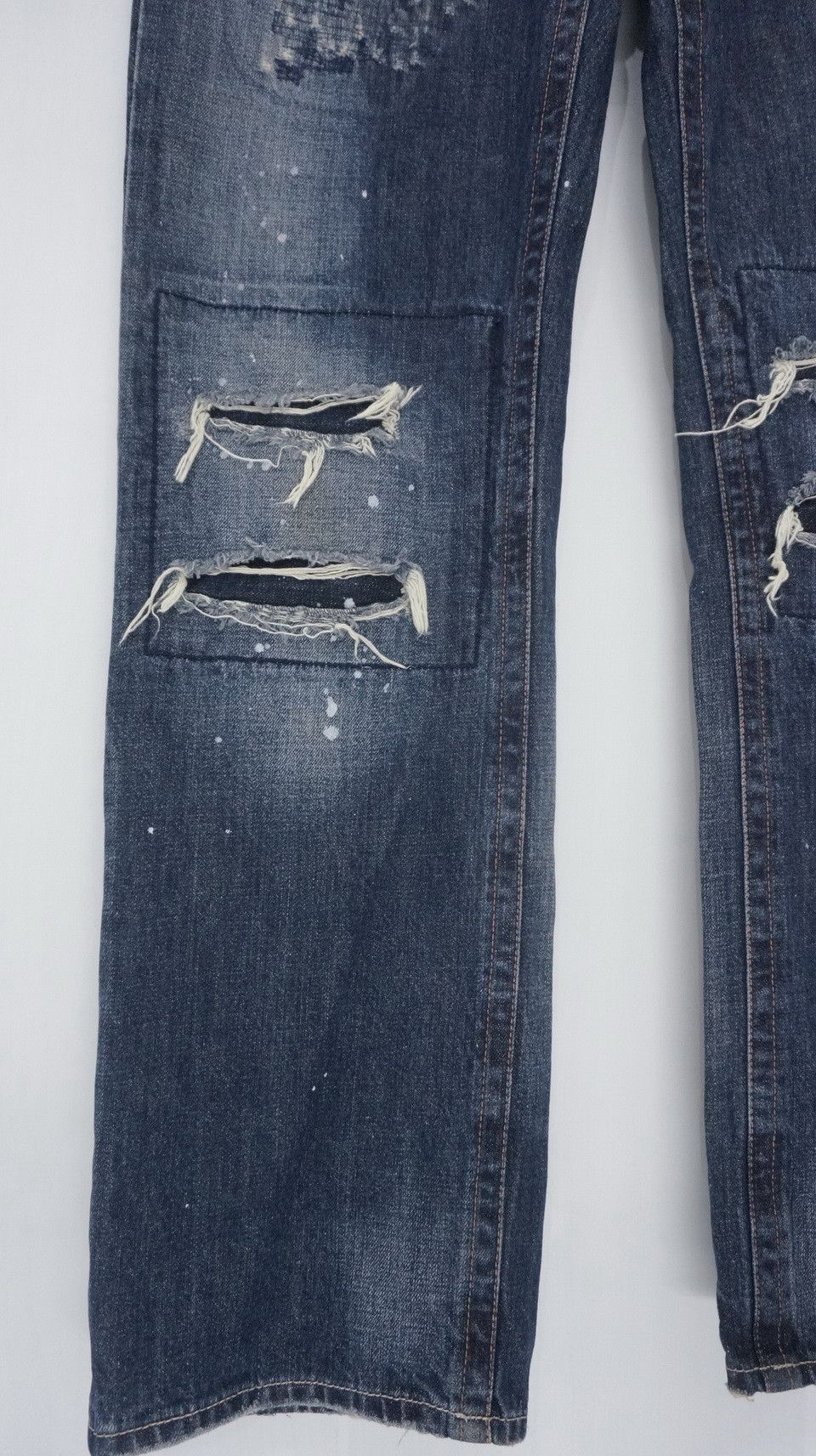 Japanese Brand 🇯🇵 OSAKA BIG TRAIN Distressed Painter Jeans Size US 36 / EU 52 - 5 Thumbnail