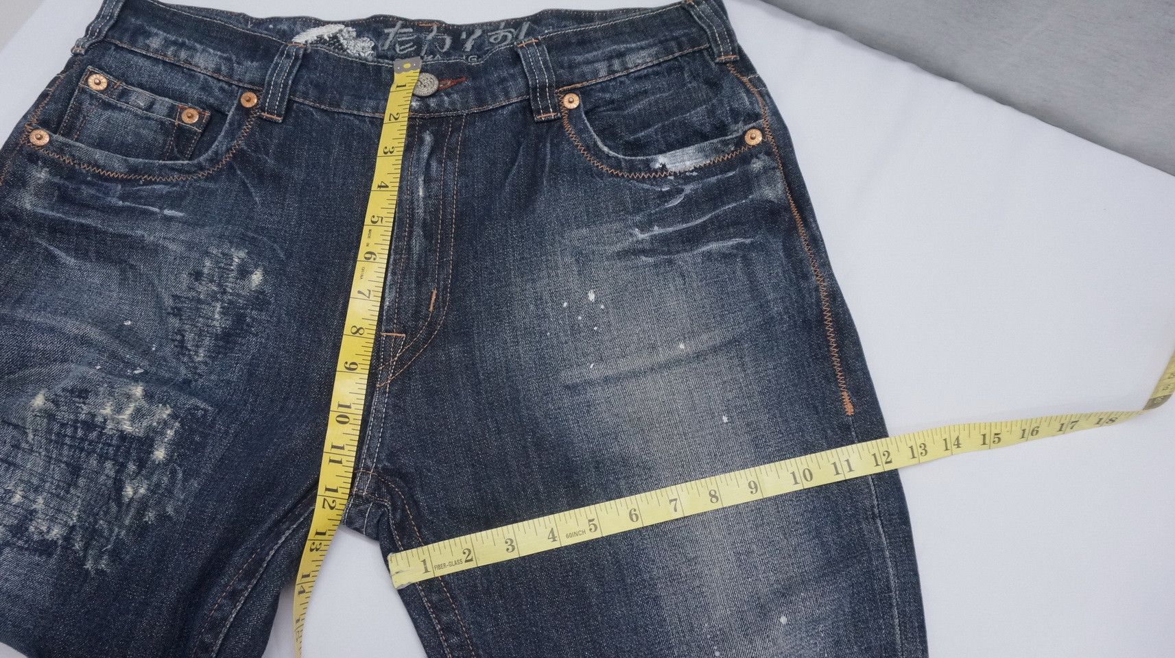 Japanese Brand 🇯🇵 OSAKA BIG TRAIN Distressed Painter Jeans Size US 36 / EU 52 - 18 Thumbnail