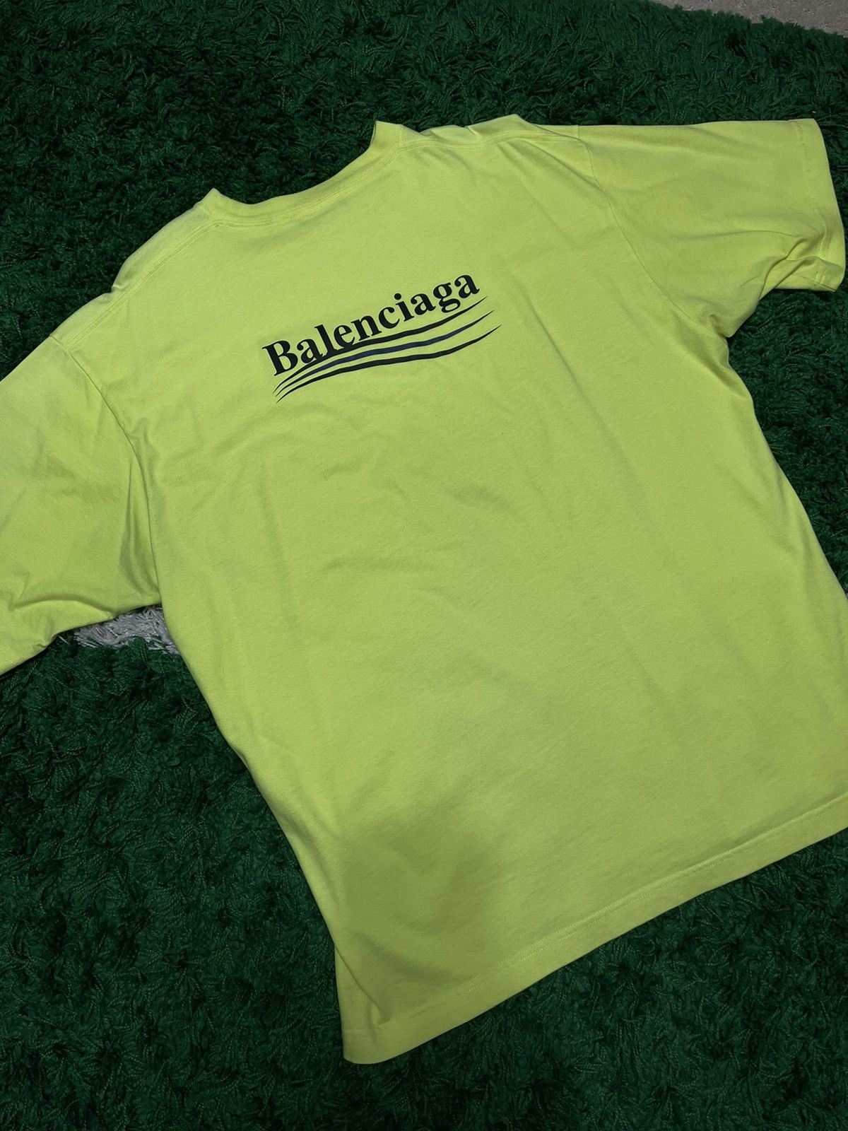 Balenciaga Political Logo Neon Tee Shirt