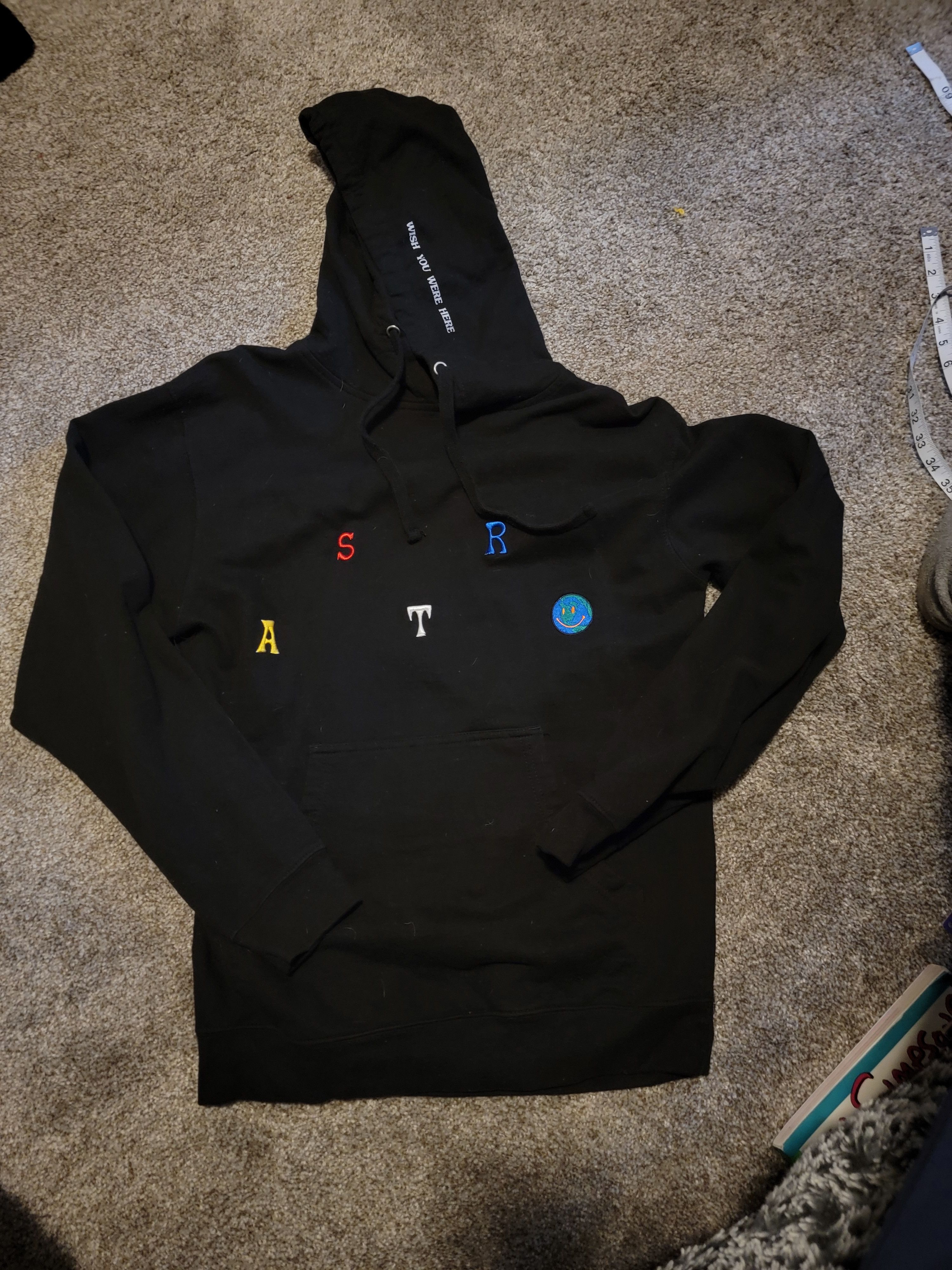 image of Travis Scott Astroworld Scattered Hoodie Medium in Black, Men's