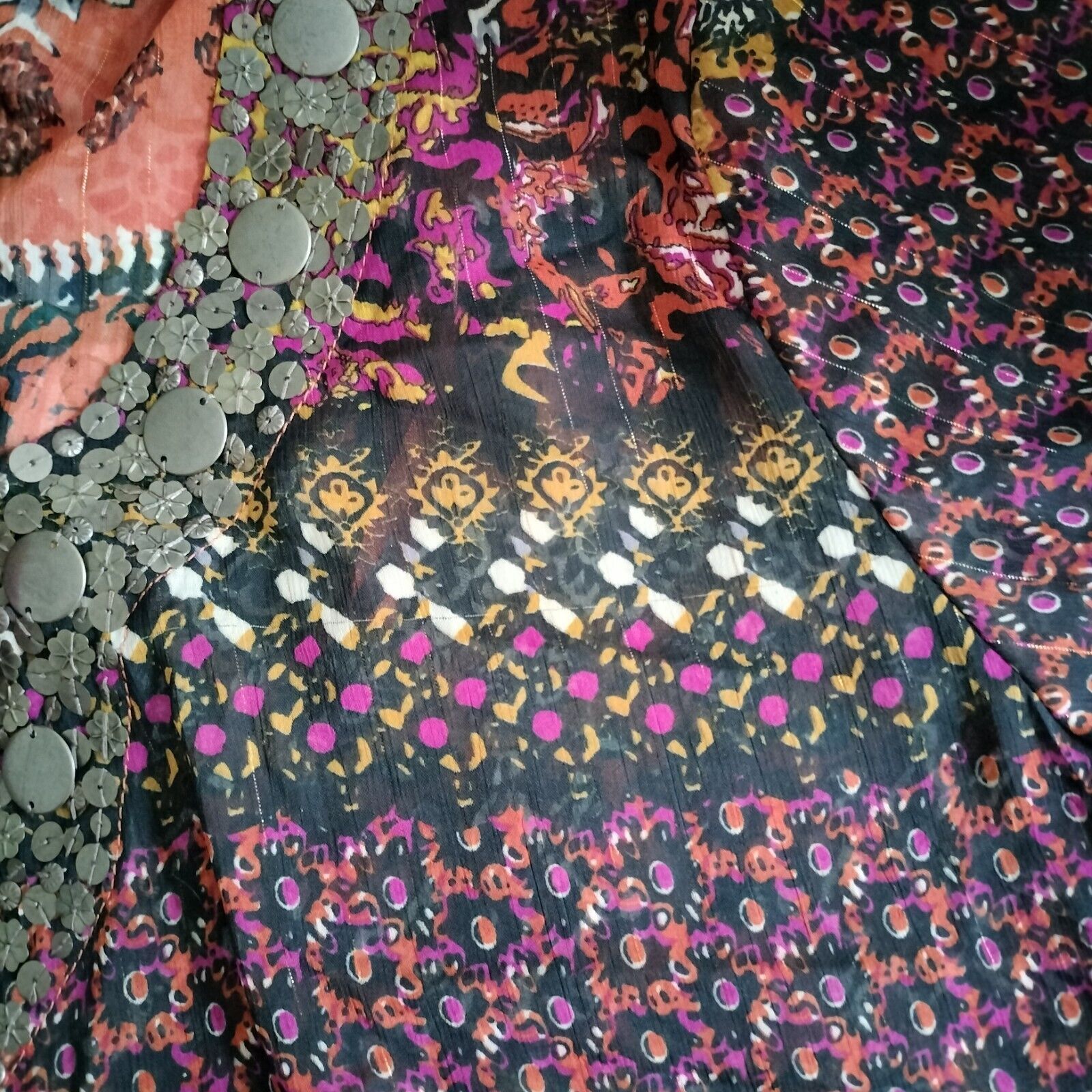 Vintage Vintage 80s 90s Top Blouse Metallic Beaded Embellished Size L / US 10 / IT 46 - 11 Thumbnail