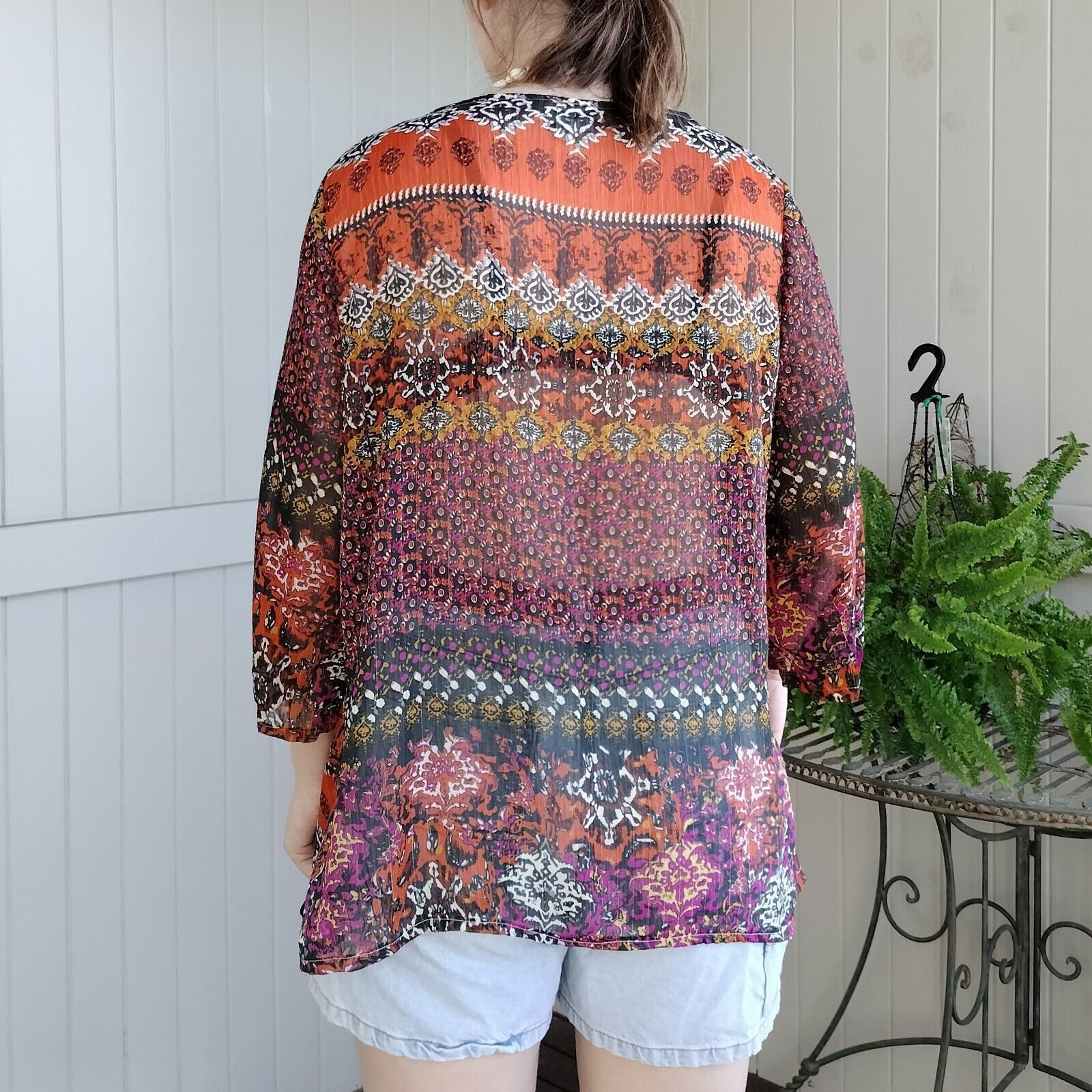 Vintage Vintage 80s 90s Top Blouse Metallic Beaded Embellished Size L / US 10 / IT 46 - 6 Thumbnail