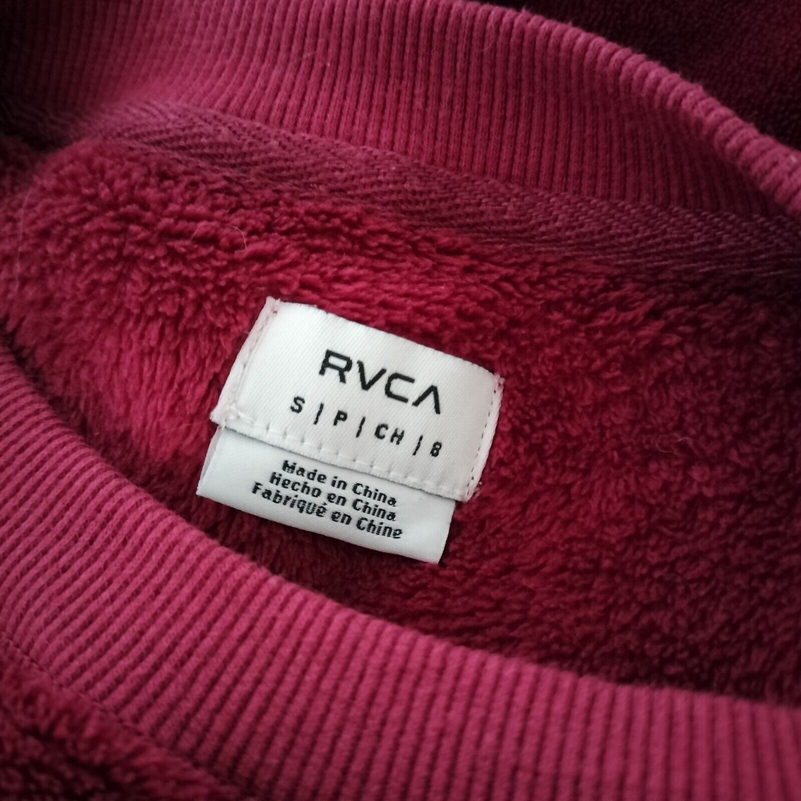 Designer × RVCA RVCA Jumper Sweater Velvet Fleece Embroidered Spellout Size S / US 4 / IT 40 - 5 Thumbnail