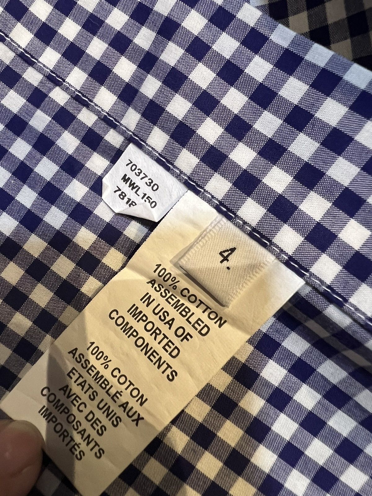 Thom Browne THOM BROWNE CHECKERED ARM GROSS GRAIN SHIRT Size US XL / EU 56 / 4 - 5 Thumbnail