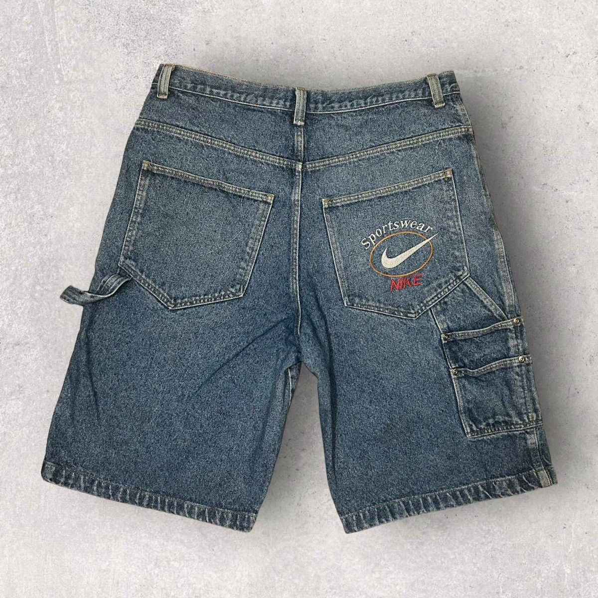 Nike × Vintage Vintage 90s Nike Boot Denim Shorts Jorts | Grailed