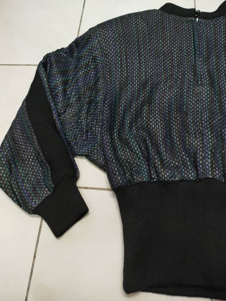 Designer L.Vaninni Leather crop Sweater Size S / US 4 / IT 40 - 2 Thumbnail