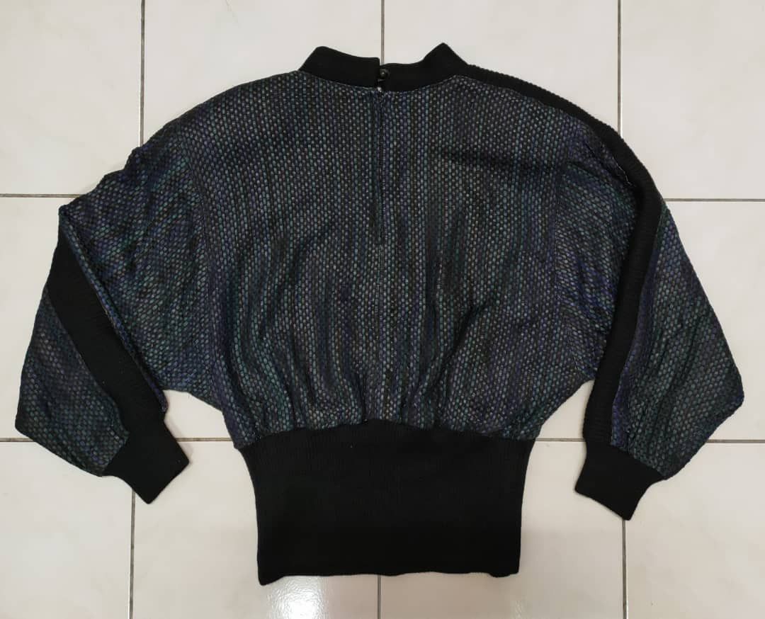 Designer L.Vaninni Leather crop Sweater Size S / US 4 / IT 40 - 1 Thumbnail