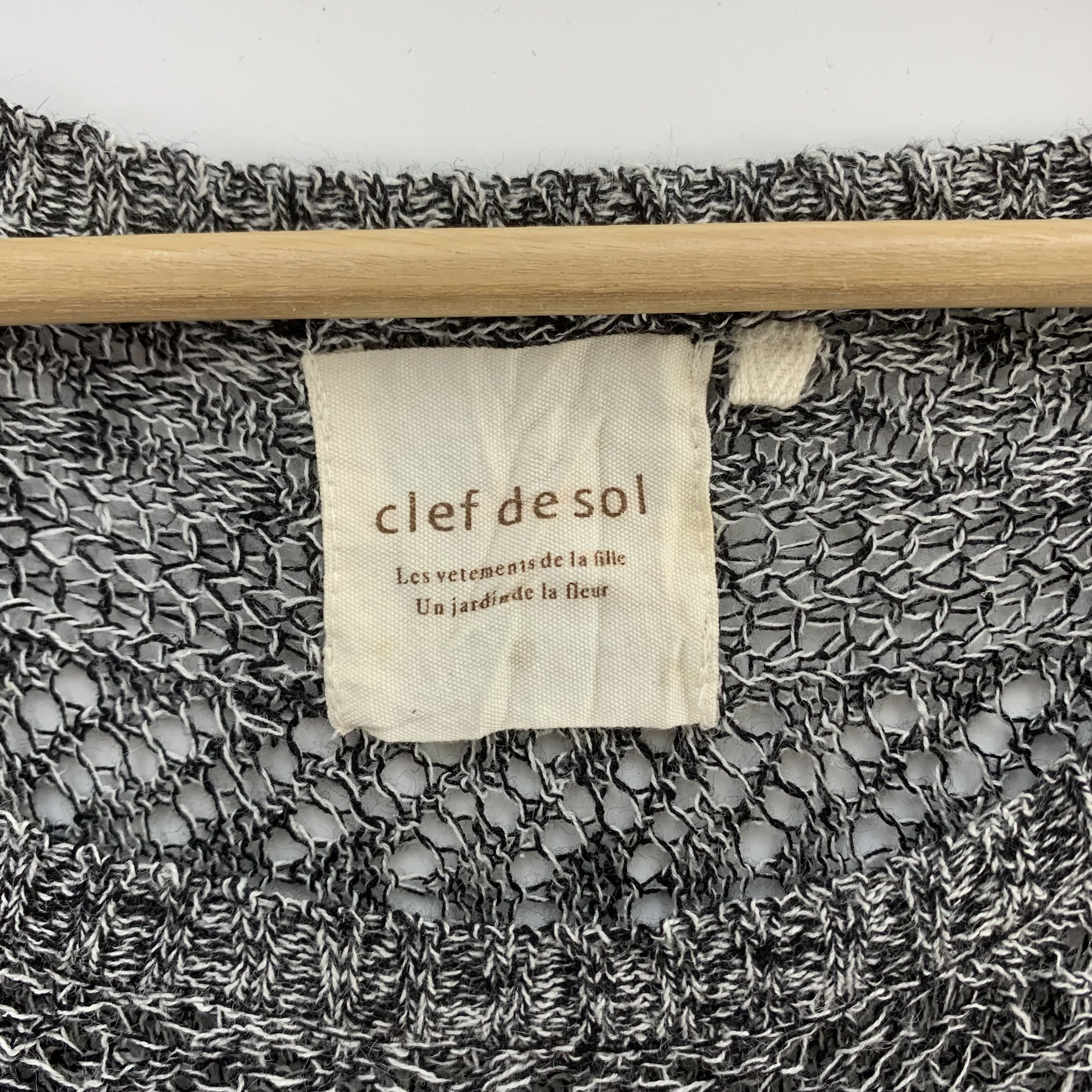Japanese Brand Clef De Sol Knit Sweater Wool Blend Knitwear Size M / US 6-8 / IT 42-44 - 6 Thumbnail