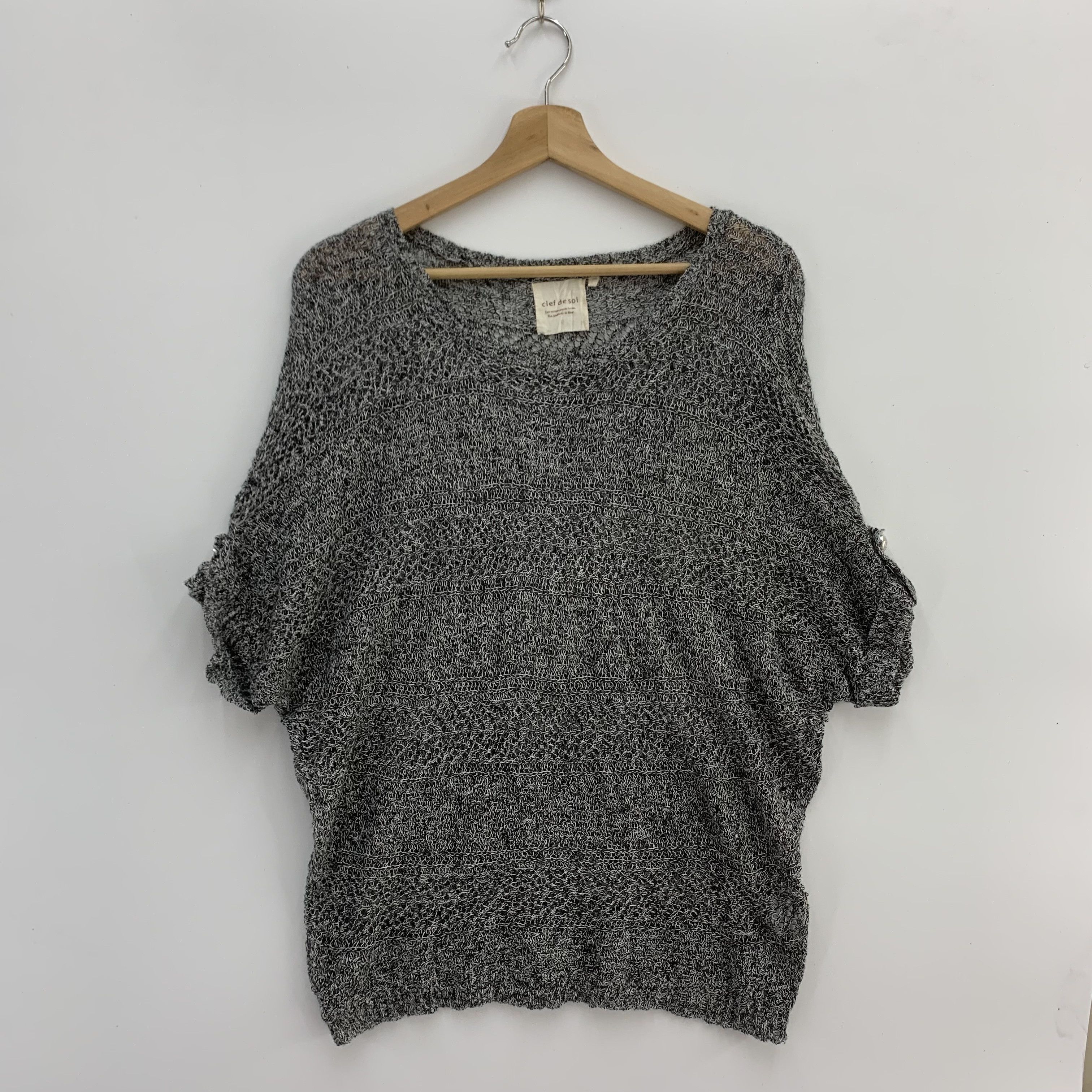Japanese Brand Clef De Sol Knit Sweater Wool Blend Knitwear Size M / US 6-8 / IT 42-44 - 2 Thumbnail