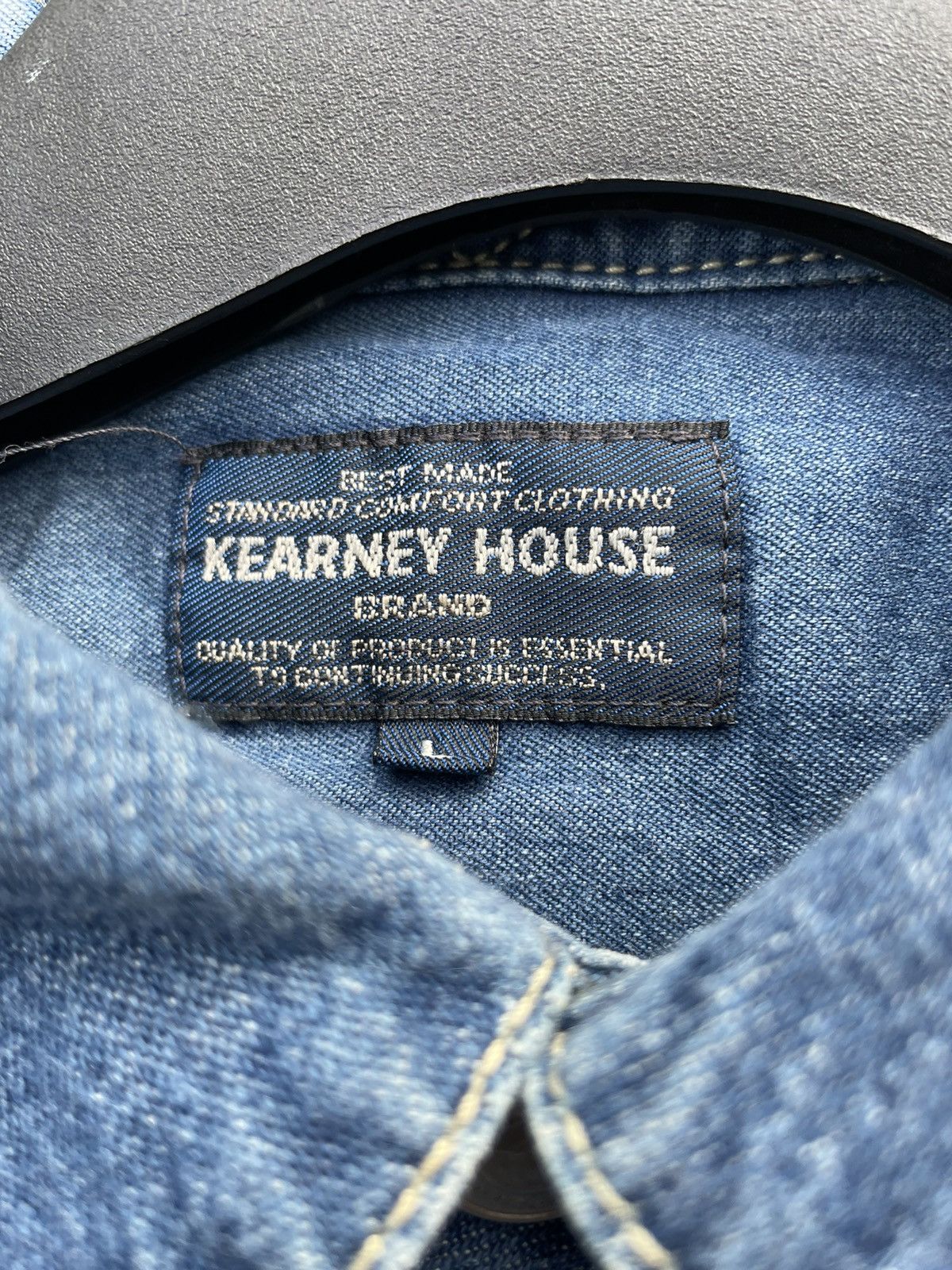 Japanese Brand Kearney House Denim Selvedge Shirt Size US XL / EU 56 / 4 - 10 Thumbnail