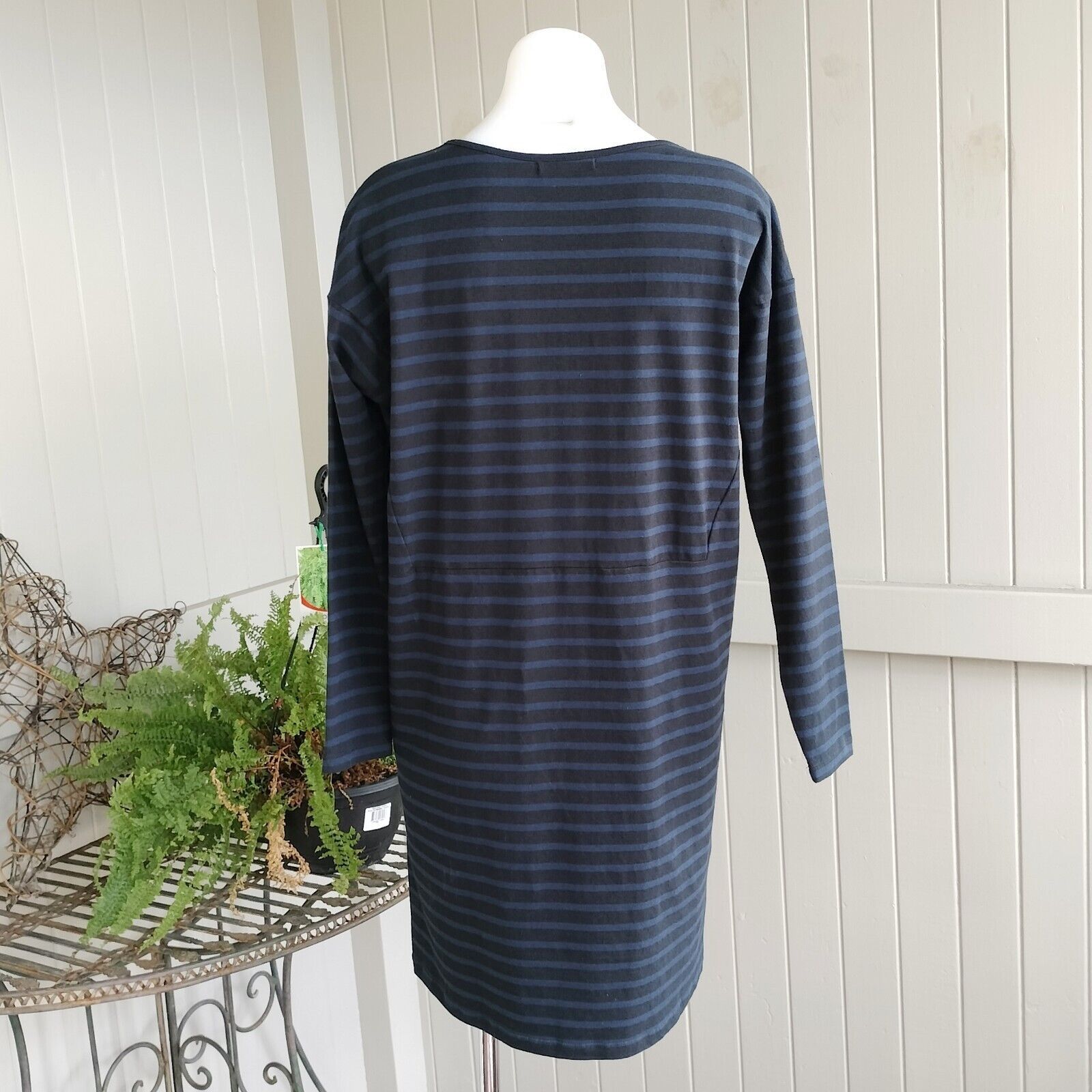 Designer POL Clothing Dress Knit Mini Striped Jersey Drawstring Egirl Size XS / US 0-2 / IT 36-38 - 4 Thumbnail