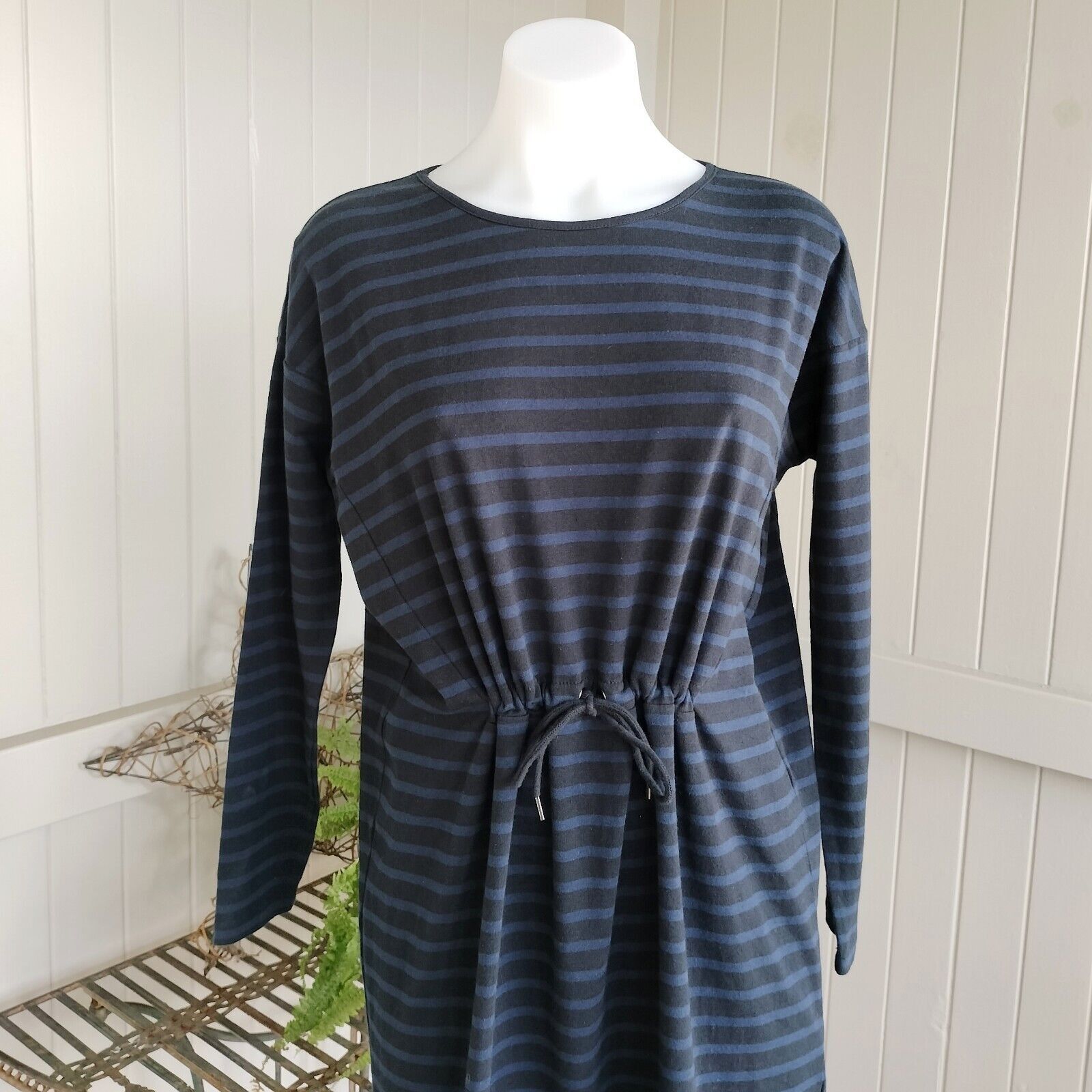 Designer POL Clothing Dress Knit Mini Striped Jersey Drawstring Egirl Size XS / US 0-2 / IT 36-38 - 5 Thumbnail