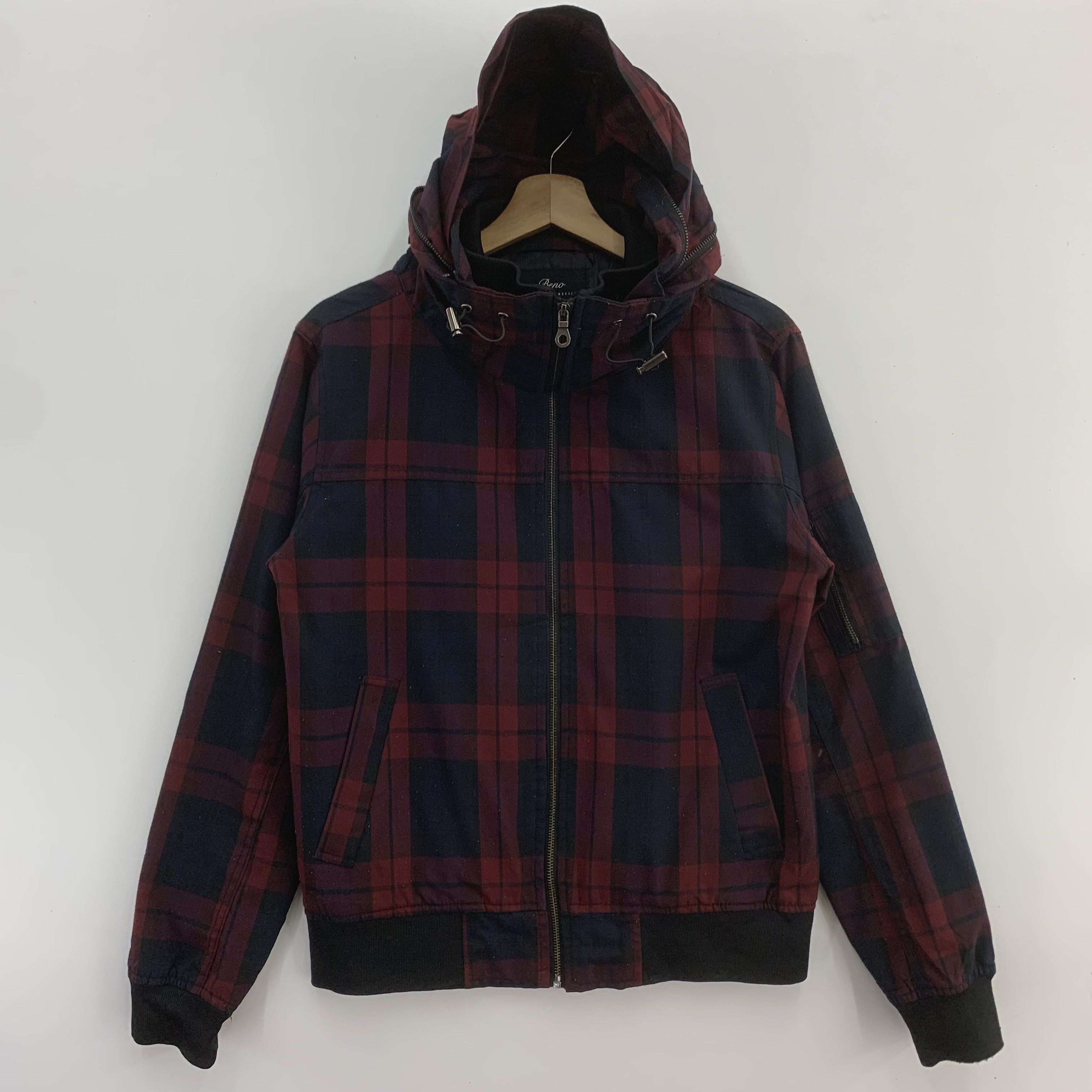 Japanese Brand Beno Sweater Jacket Hoodie Tartan Pattern Size US L / EU 52-54 / 3 - 3 Thumbnail