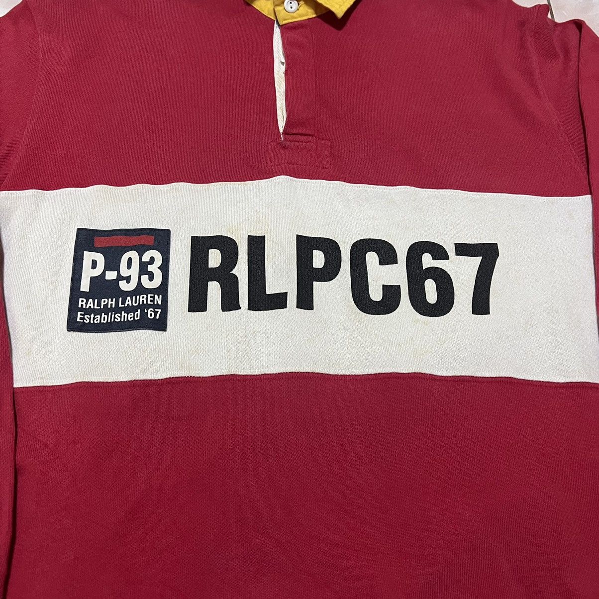 Polo Ralph Lauren × Vintage Vintage Polo ralph lauren P-93 RLPC67 rugby shirt longsleeve Size US M / EU 48-50 / 2 - 6 Thumbnail