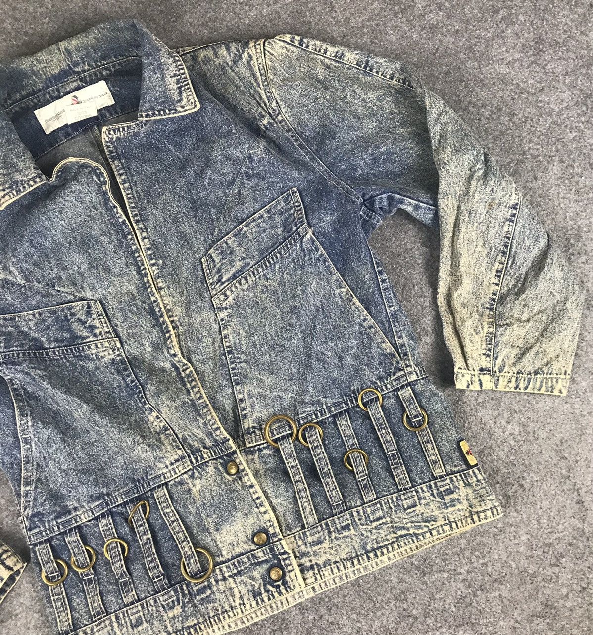 Vintage 🔥PorioBello Studio Italy Denim Jacket Rare Design🔥 Size US S / EU 44-46 / 1 - 7 Thumbnail
