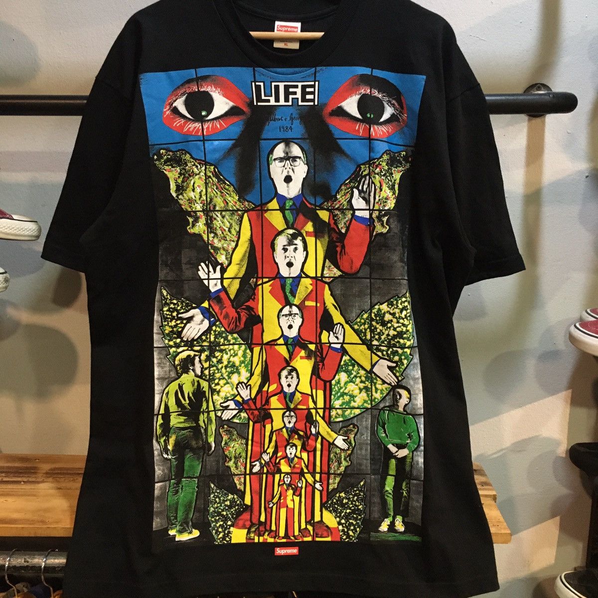 George Supreme Supreme Gilbert George Life Tee Black Shirt SS19 Grailed