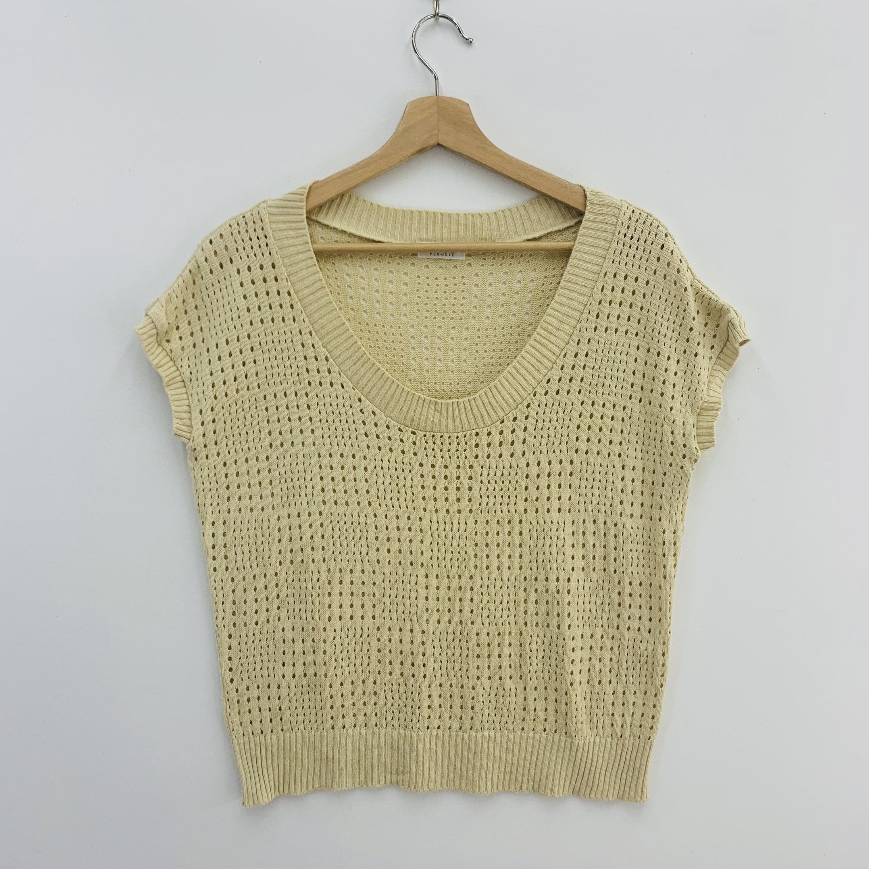 Japanese Brand × Vintage Elle Planet Wool Blend Distressed Shirt Knitwear Size S / US 4 / IT 40 - 1 Thumbnail
