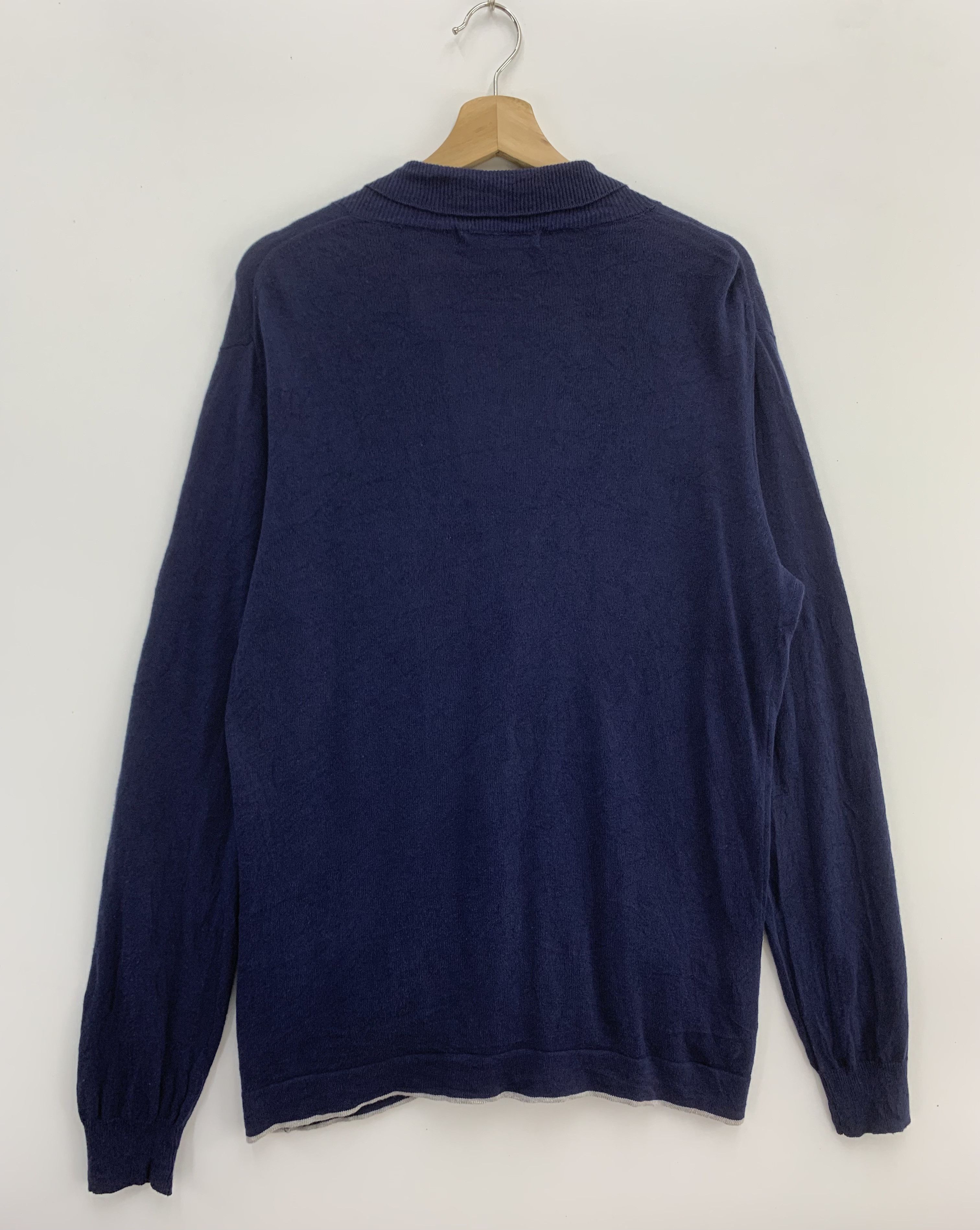 Japanese Brand Nano Universe Blue Knit Cardigan Size L / US 10 / IT 46 - 5 Thumbnail