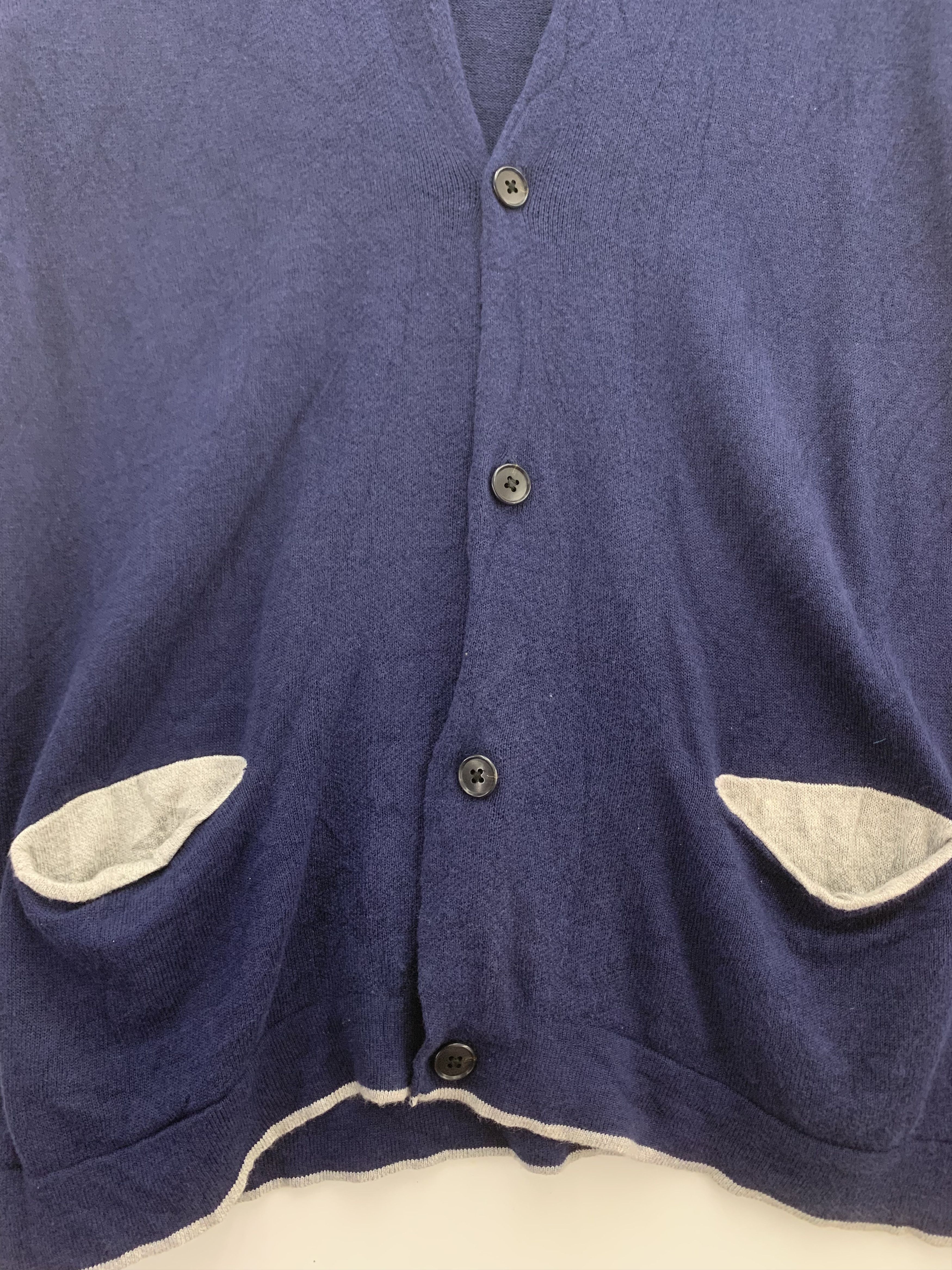 Japanese Brand Nano Universe Blue Knit Cardigan Size L / US 10 / IT 46 - 4 Thumbnail
