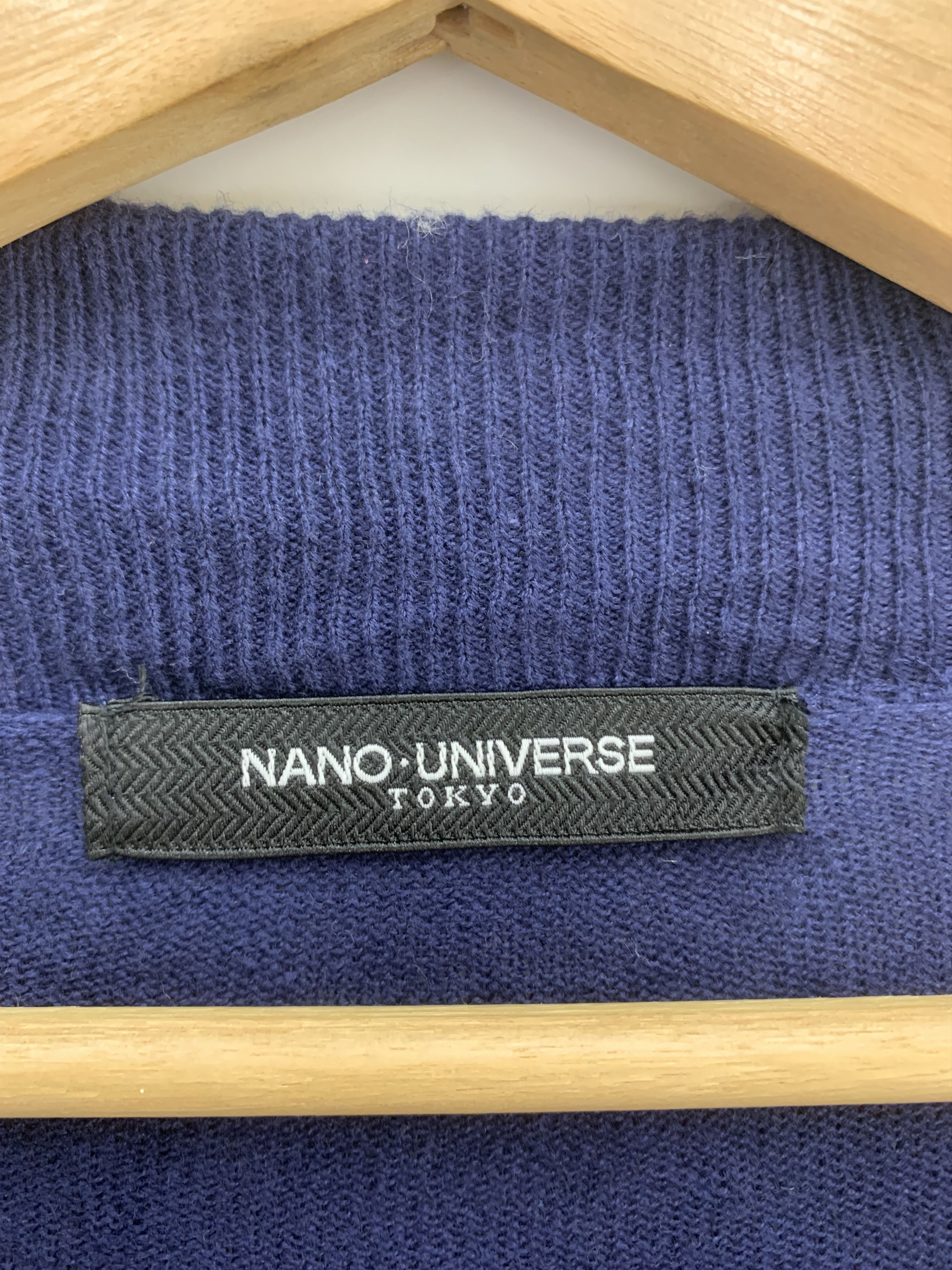 Japanese Brand Nano Universe Blue Knit Cardigan Size L / US 10 / IT 46 - 2 Thumbnail
