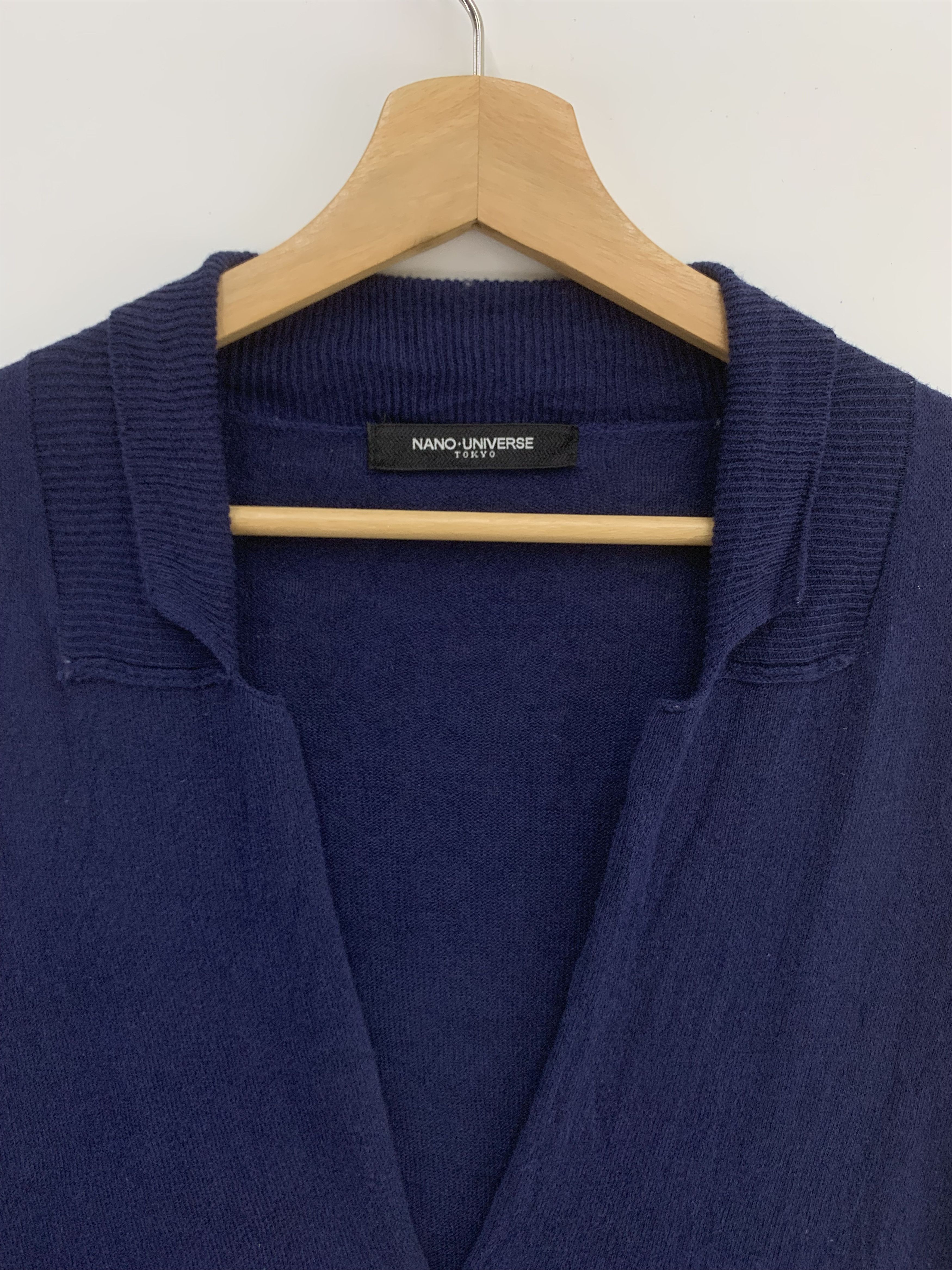 Japanese Brand Nano Universe Blue Knit Cardigan Size L / US 10 / IT 46 - 3 Thumbnail