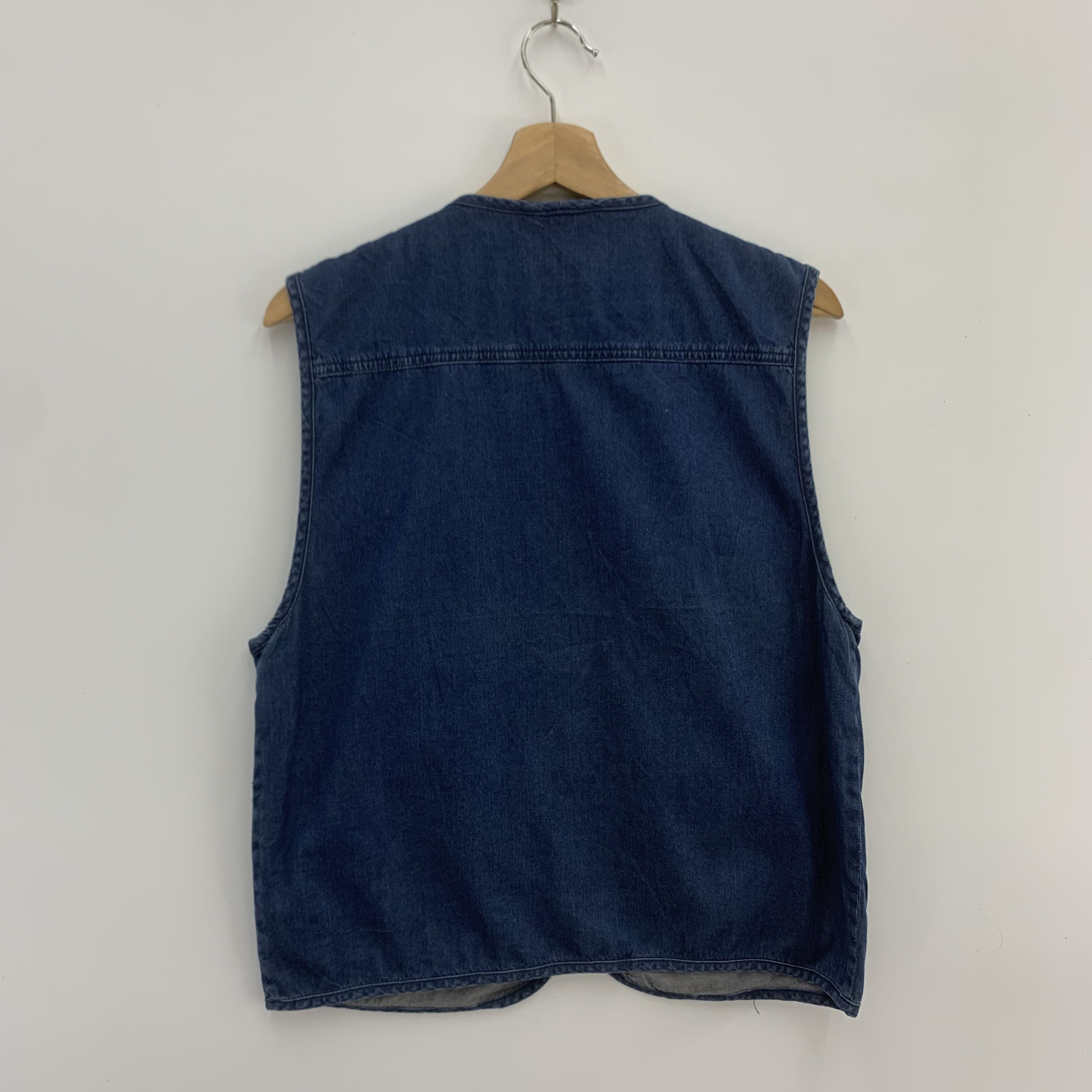 Japanese Brand × Vintage Basic Land Denim Vest, Tactical Vest Size US M / EU 48-50 / 2 - 4 Thumbnail