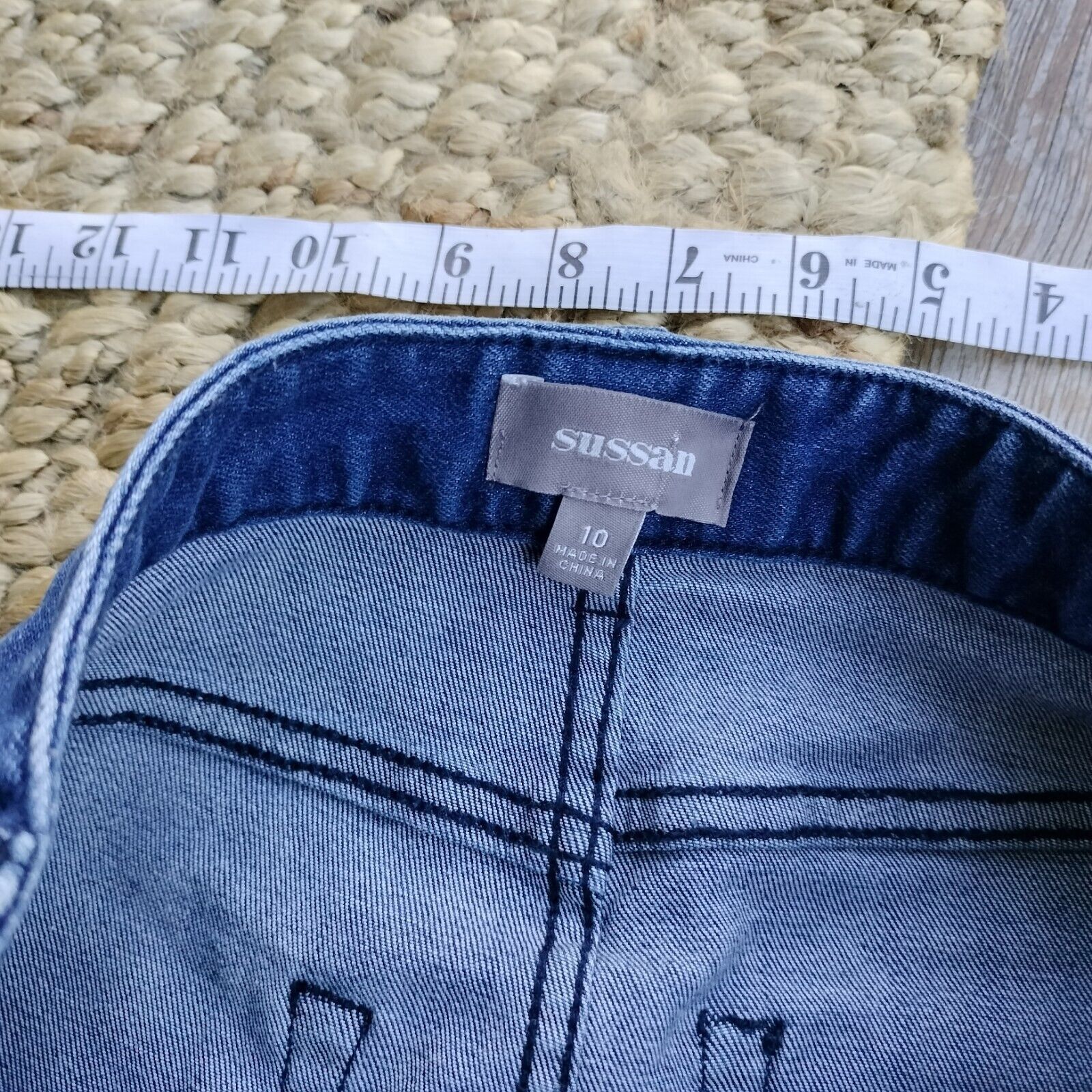 Designer Sussan Skirt Denim Midi Low Rise Jean Straight Pencil Y2K Size 28" / US 6 / IT 42 - 6 Thumbnail