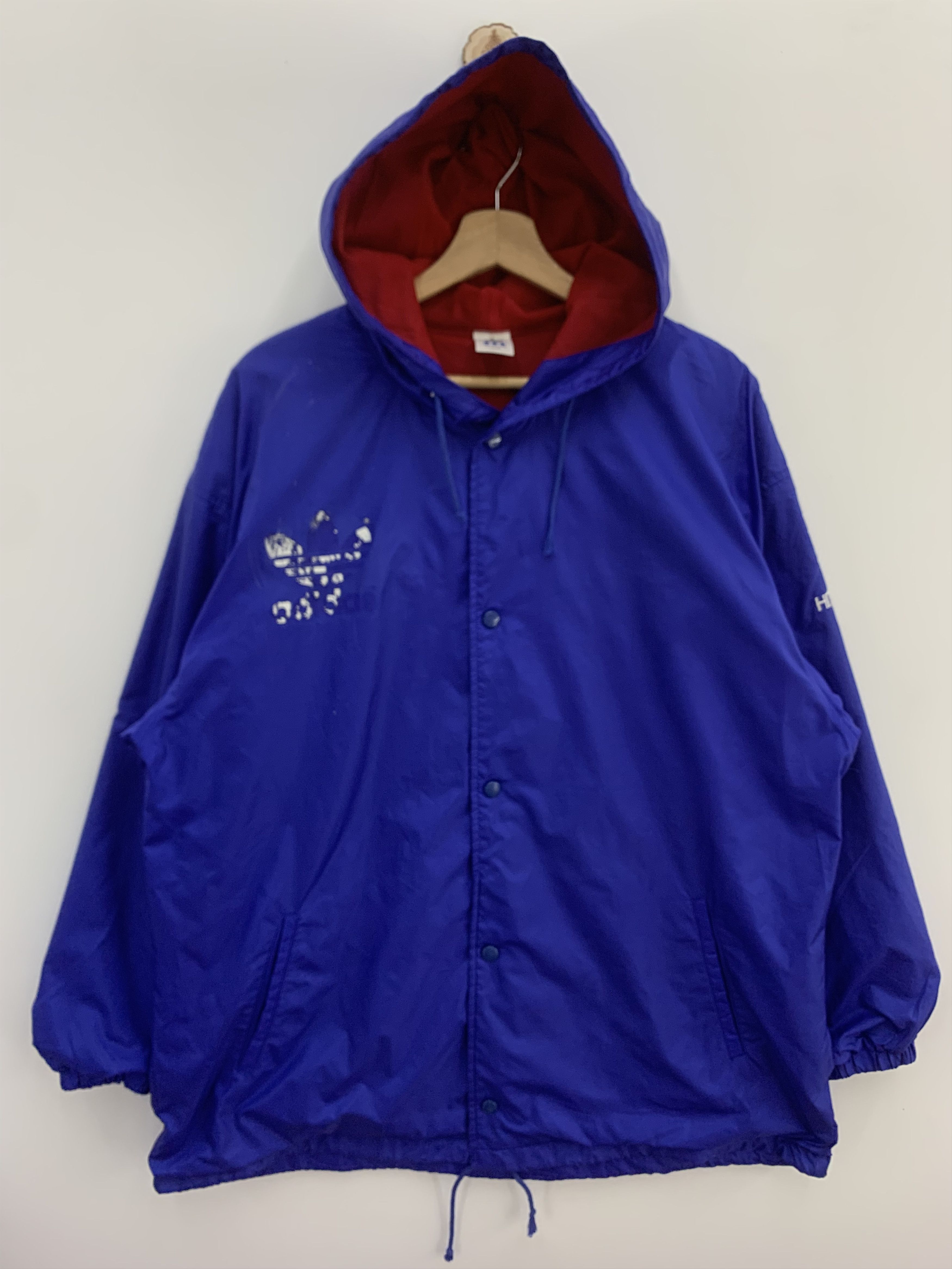 Adidas Vintage Adidas Jacket Big Logo Blue Jacket Oversized Size US L / EU 52-54 / 3 - 2 Thumbnail