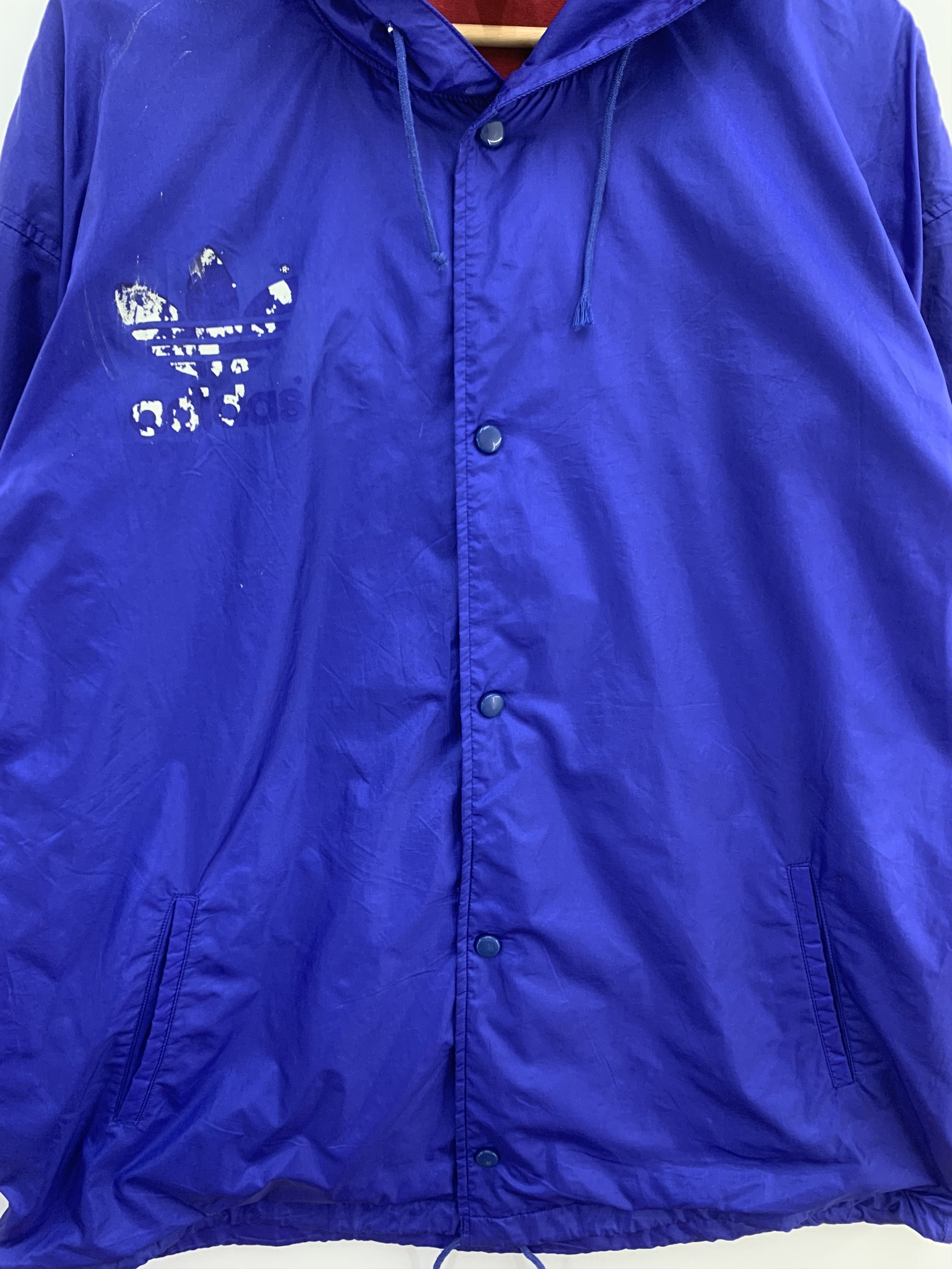 Adidas Vintage Adidas Jacket Big Logo Blue Jacket Oversized Size US L / EU 52-54 / 3 - 5 Thumbnail