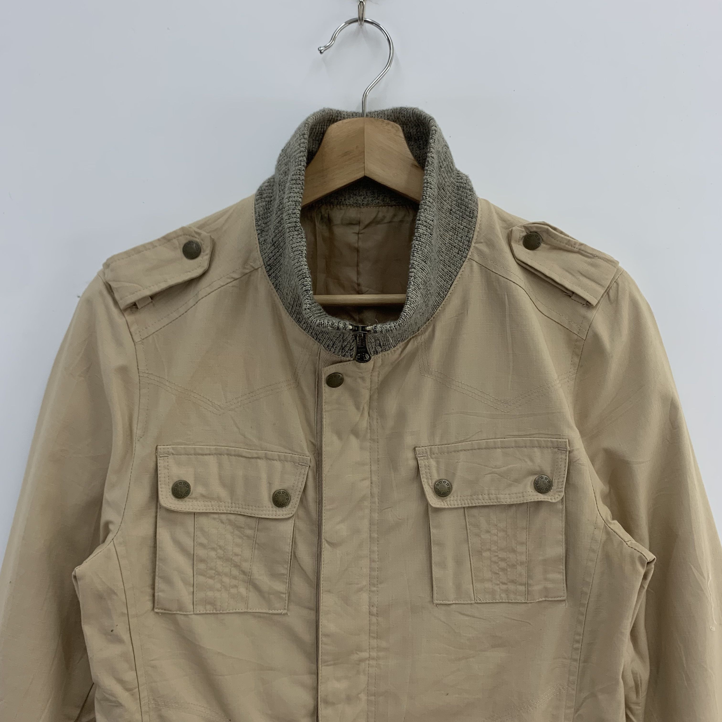 Japanese Brand Klein Plus Homme Jacket Khaki Colour Multipocket Size S / US 4 / IT 40 - 2 Thumbnail
