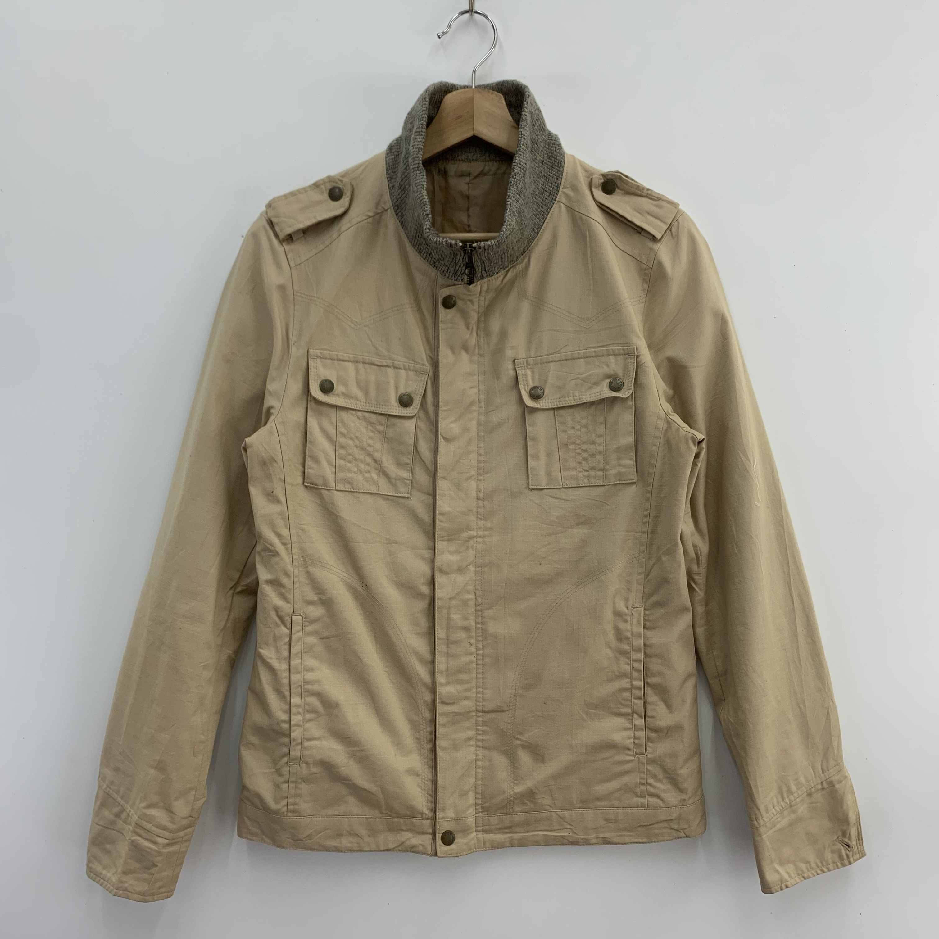 Japanese Brand Klein Plus Homme Jacket Khaki Colour Multipocket Size S / US 4 / IT 40 - 1 Thumbnail