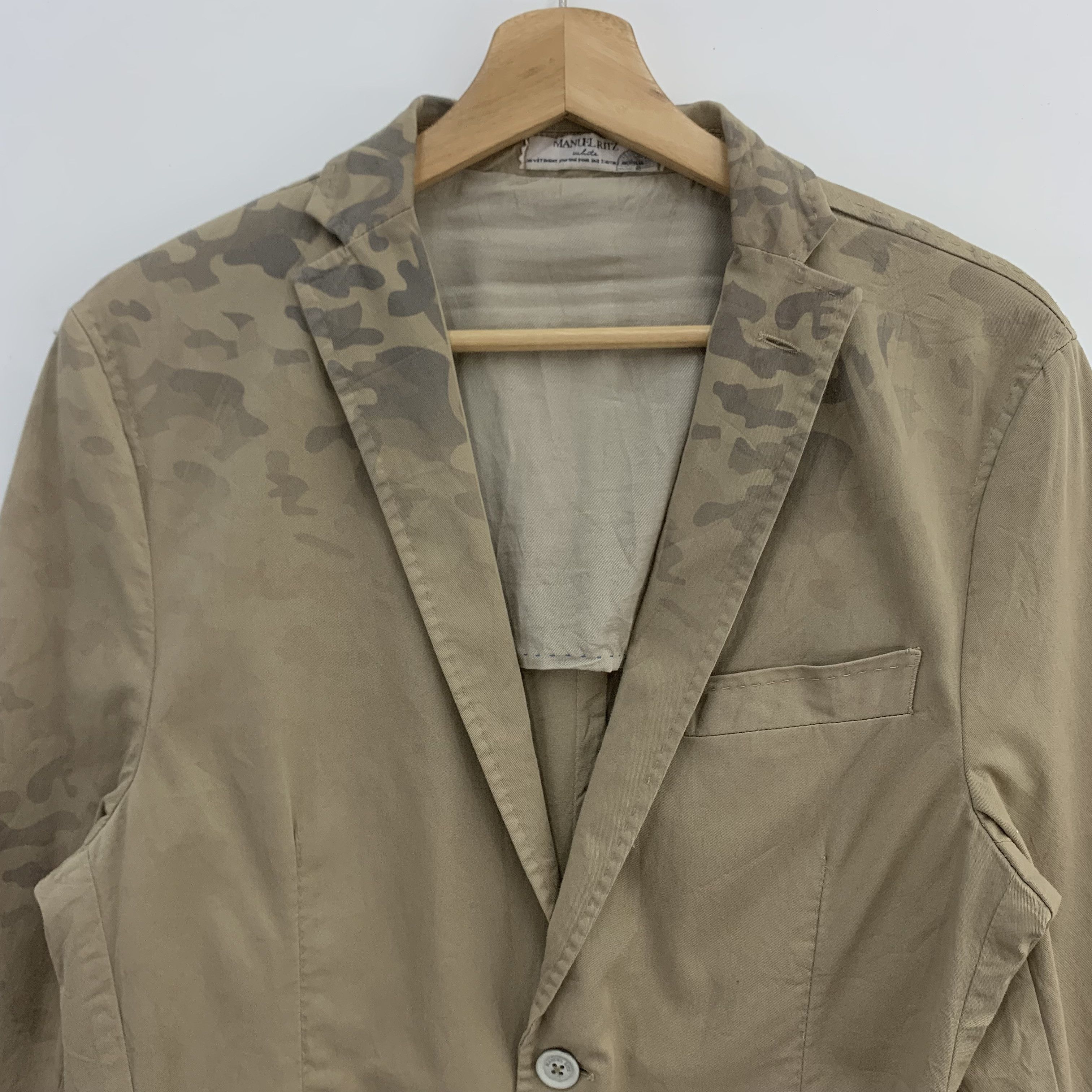 Designer × Vintage Manuel Ritz Blazer Half Camo Pattern, Two Tone Camo Blazer Size US M / EU 48-50 / 2 - 2 Thumbnail