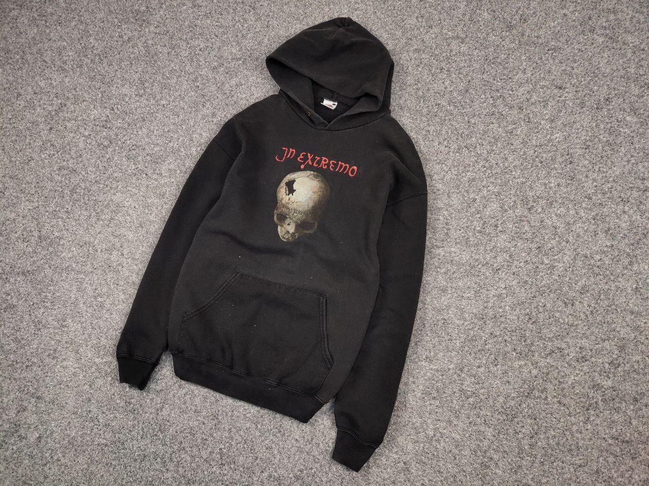 Band Tees Vintage 90's In Extremo Black Faded Logo Hoodie Rock Band Size US M / EU 48-50 / 2 - 3 Thumbnail
