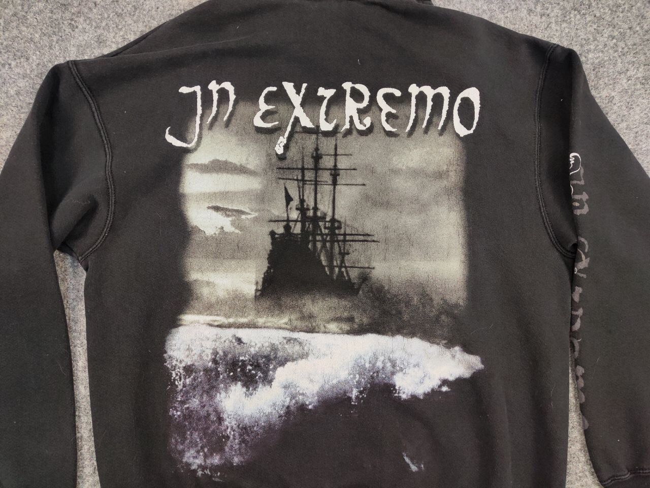 Band Tees Vintage 90's In Extremo Black Faded Logo Hoodie Rock Band Size US M / EU 48-50 / 2 - 16 Thumbnail