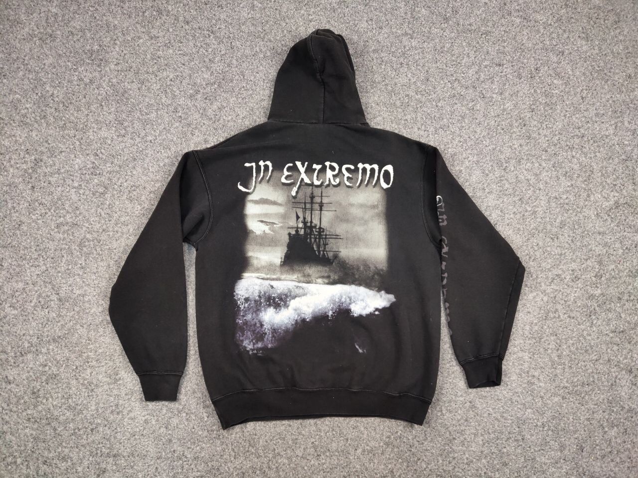 Band Tees Vintage 90's In Extremo Black Faded Logo Hoodie Rock Band Size US M / EU 48-50 / 2 - 15 Thumbnail