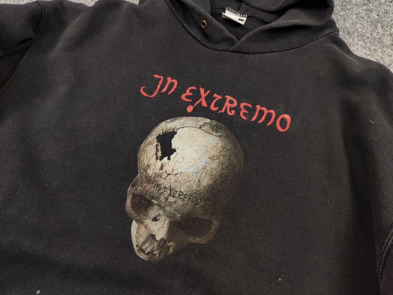Band Tees Vintage 90's In Extremo Black Faded Logo Hoodie Rock Band Size US M / EU 48-50 / 2 - 14 Thumbnail