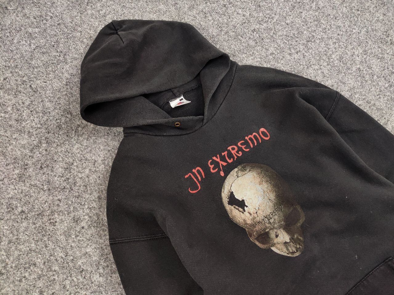 Band Tees Vintage 90's In Extremo Black Faded Logo Hoodie Rock Band Size US M / EU 48-50 / 2 - 6 Thumbnail