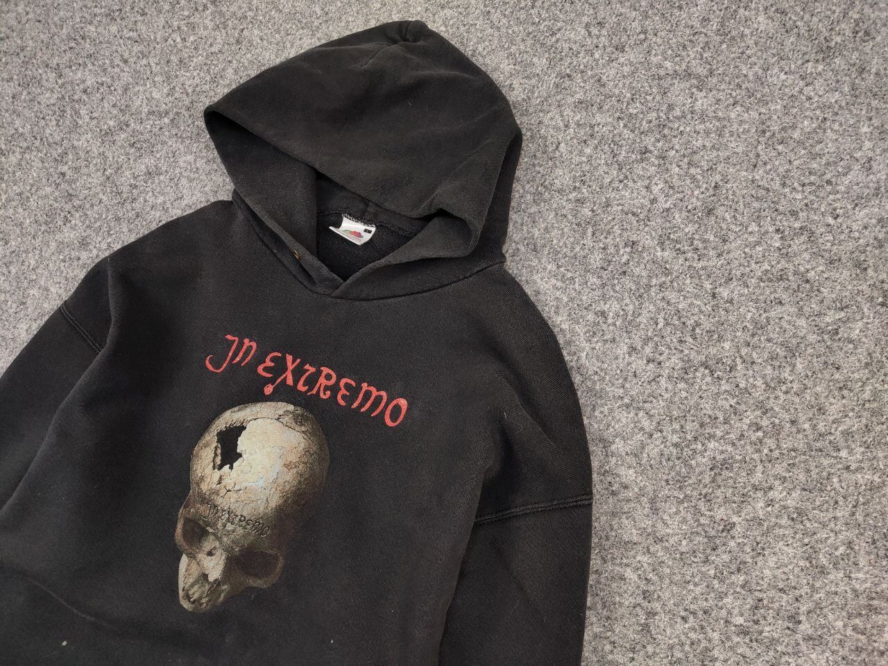 Band Tees Vintage 90's In Extremo Black Faded Logo Hoodie Rock Band Size US M / EU 48-50 / 2 - 4 Thumbnail