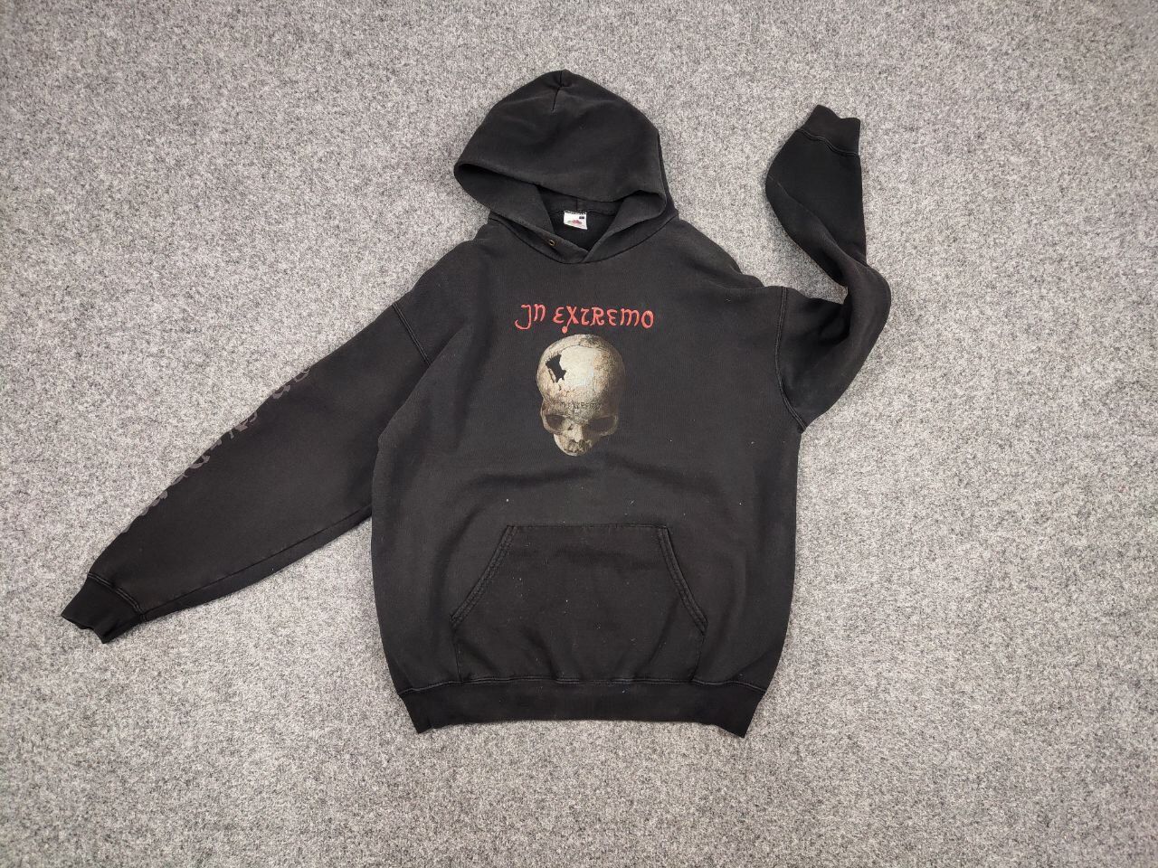 Band Tees Vintage 90's In Extremo Black Faded Logo Hoodie Rock Band Size US M / EU 48-50 / 2 - 10 Thumbnail