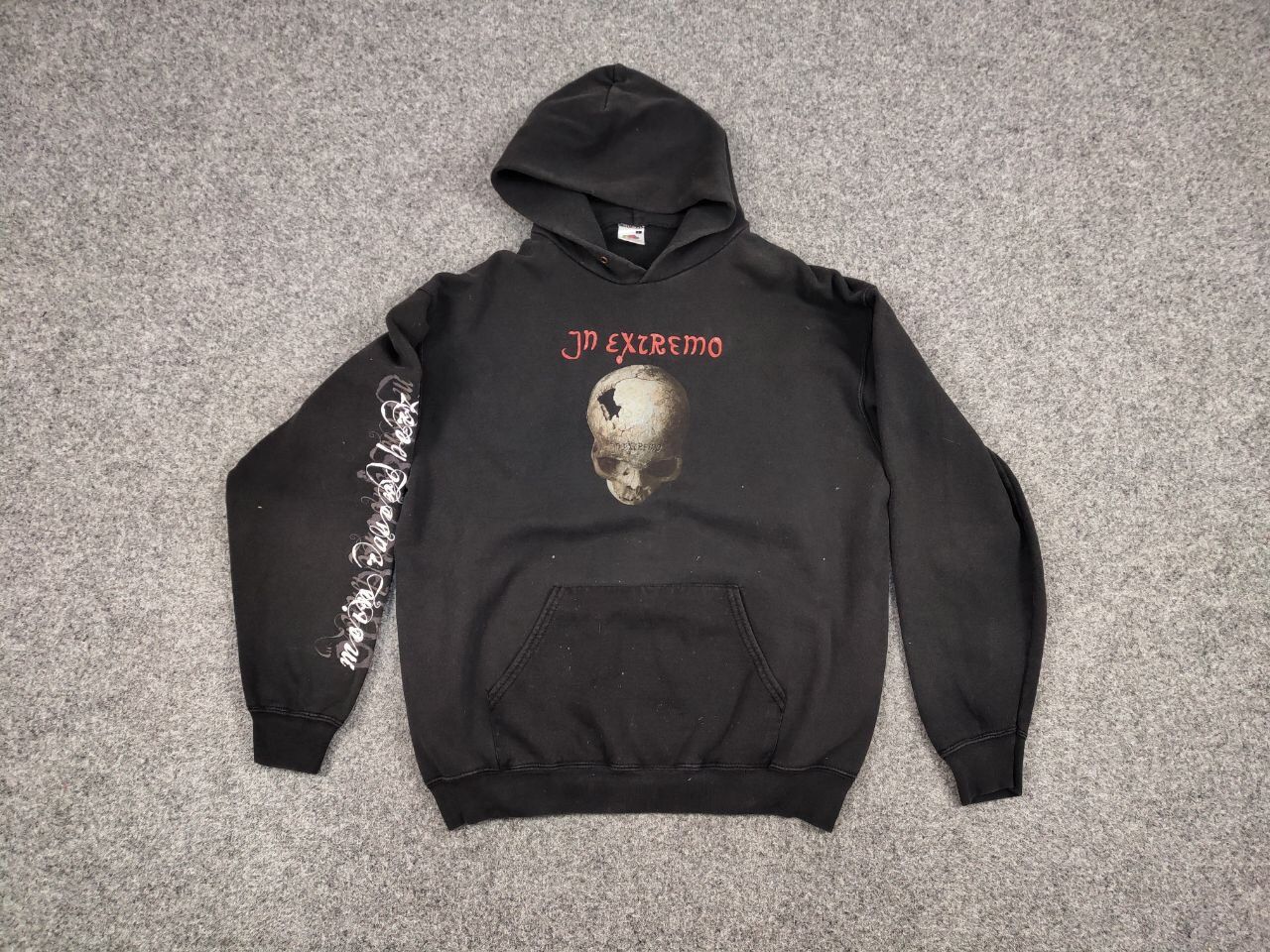 Band Tees Vintage 90's In Extremo Black Faded Logo Hoodie Rock Band Size US M / EU 48-50 / 2 - 11 Thumbnail