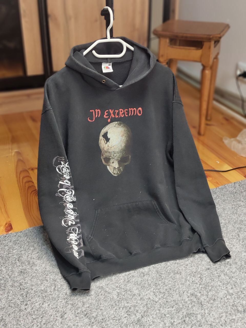 Band Tees Vintage 90's In Extremo Black Faded Logo Hoodie Rock Band Size US M / EU 48-50 / 2 - 18 Thumbnail