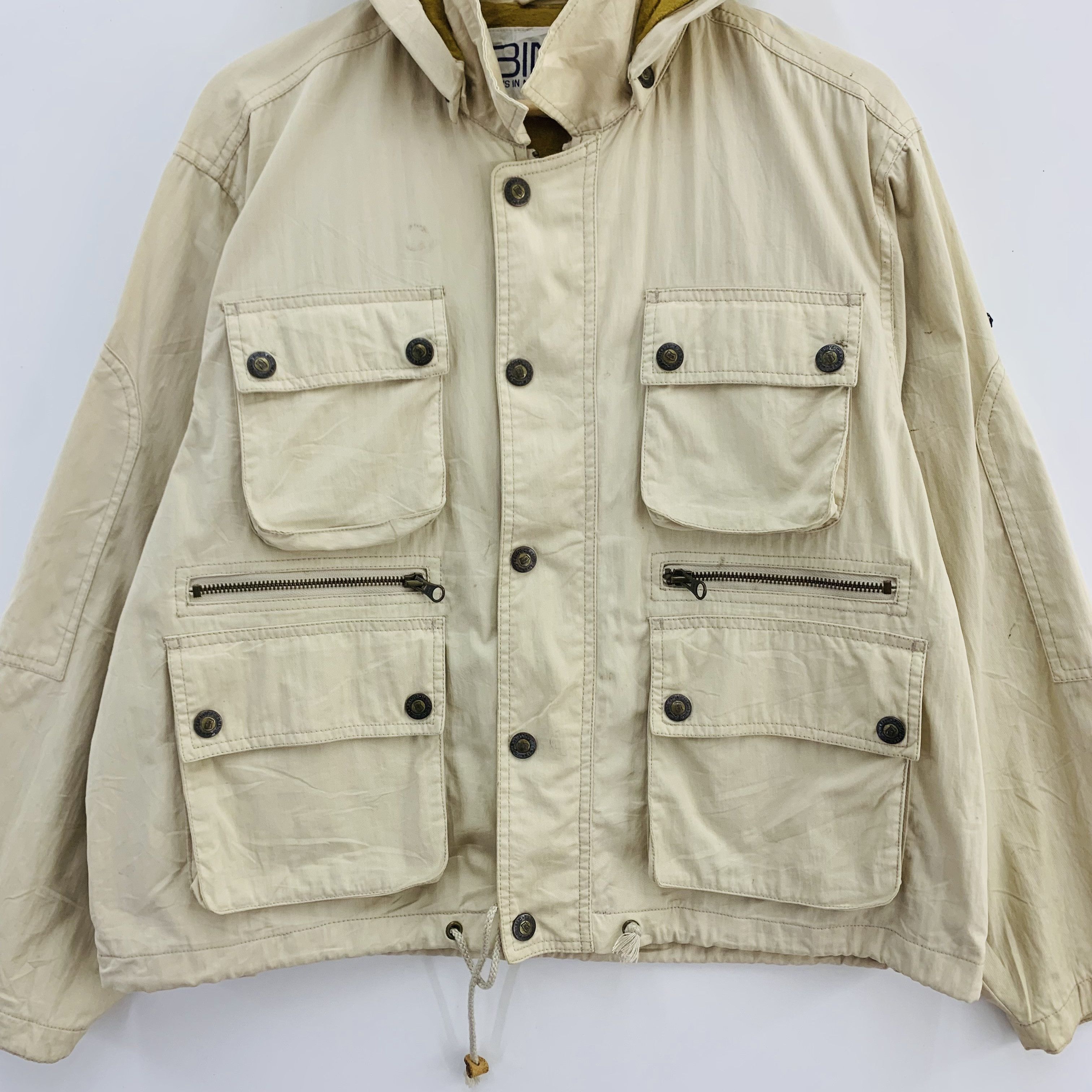Japanese Brand BIN'S Jacket, Multi Pocket Jacket, Tactical Jacket Hooded Size US M / EU 48-50 / 2 - 3 Thumbnail