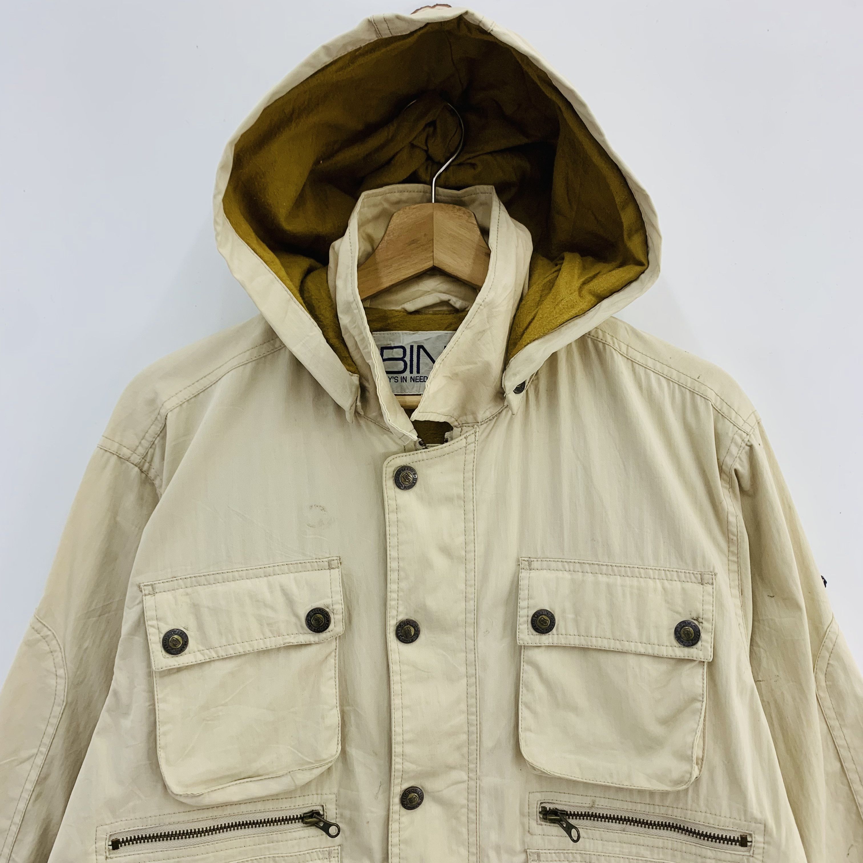 Japanese Brand BIN'S Jacket, Multi Pocket Jacket, Tactical Jacket Hooded Size US M / EU 48-50 / 2 - 2 Thumbnail