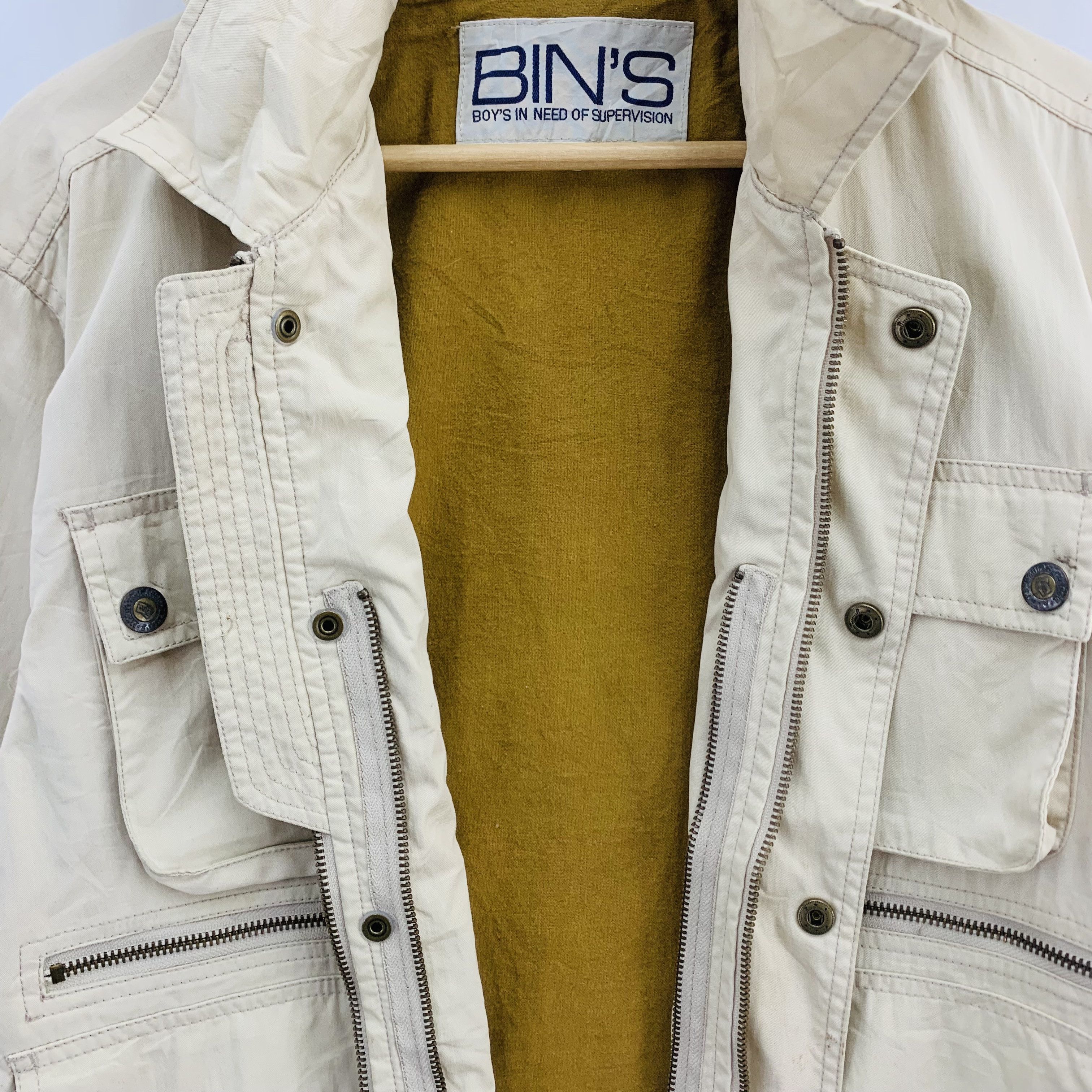 Japanese Brand BIN'S Jacket, Multi Pocket Jacket, Tactical Jacket Hooded Size US M / EU 48-50 / 2 - 6 Thumbnail