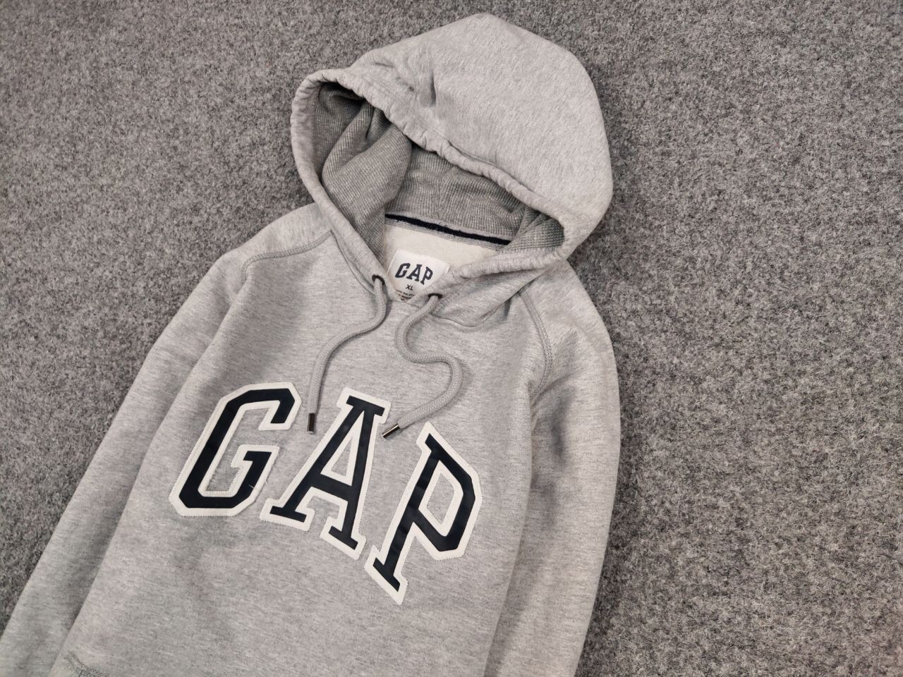 Gap Vintage Gap Blank Boxy Grey Hoodie Big Embroidered Logo Size US XL / EU 56 / 4 - 4 Thumbnail