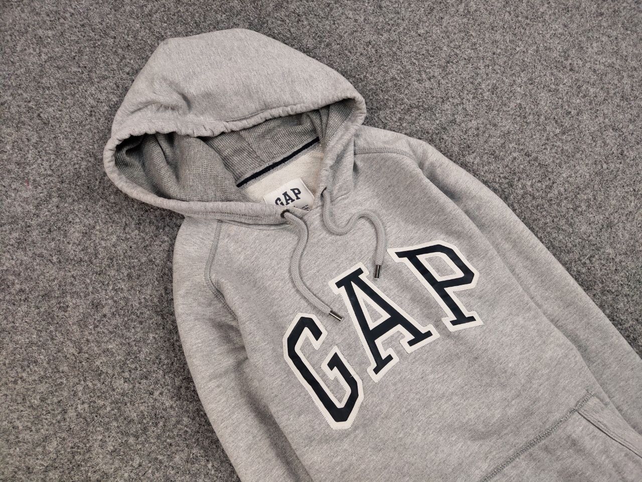 Gap Vintage Gap Blank Boxy Grey Hoodie Big Embroidered Logo Size US XL / EU 56 / 4 - 7 Thumbnail