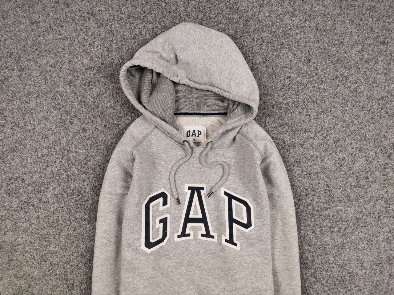 Gap Vintage Gap Blank Boxy Grey Hoodie Big Embroidered Logo Size US XL / EU 56 / 4 - 8 Thumbnail