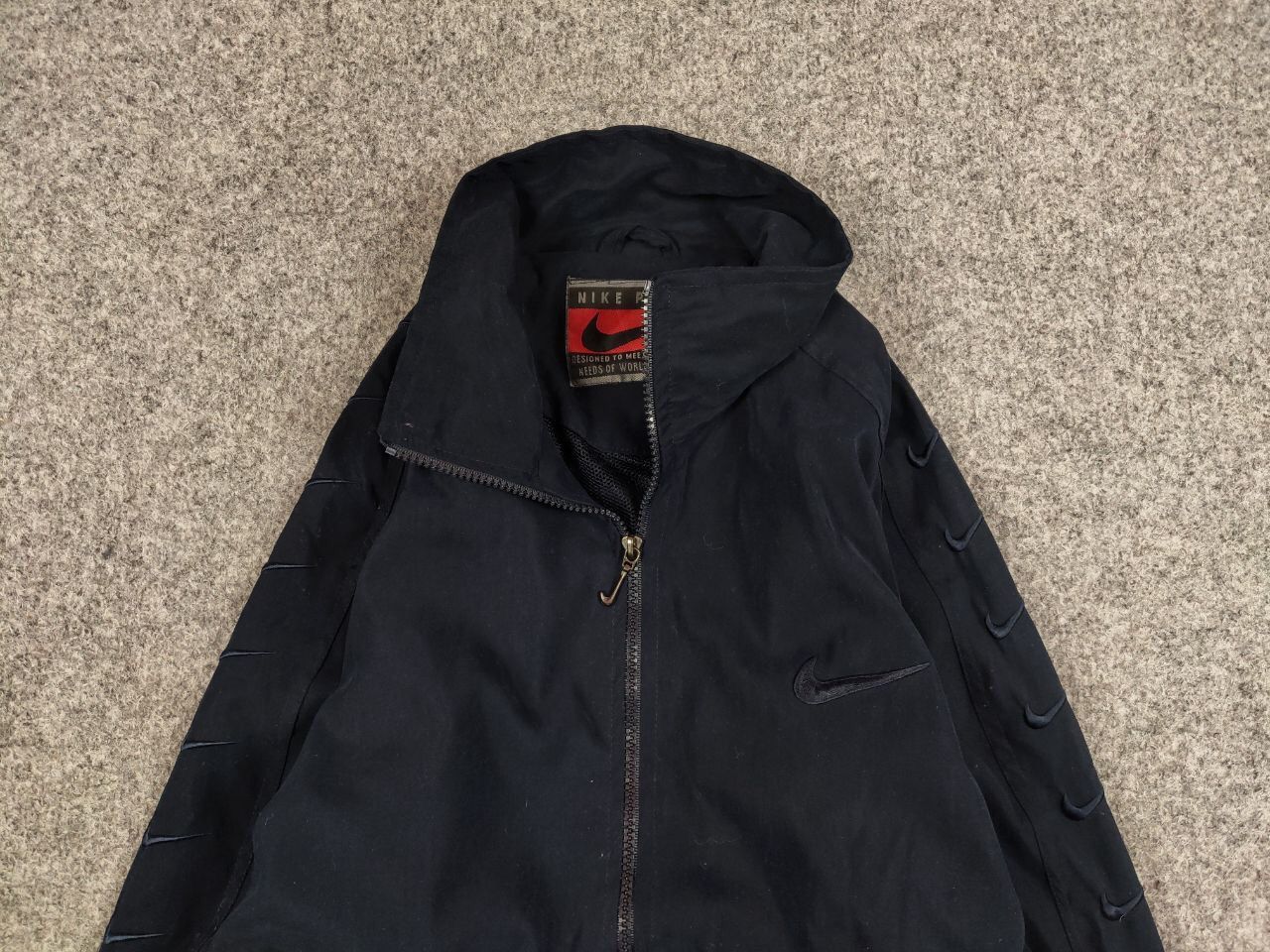 Nike Vintage 90's Nike Premier Dark Blue Logo Light Trek Jacket Size US L / EU 52-54 / 3 - 1 Thumbnail